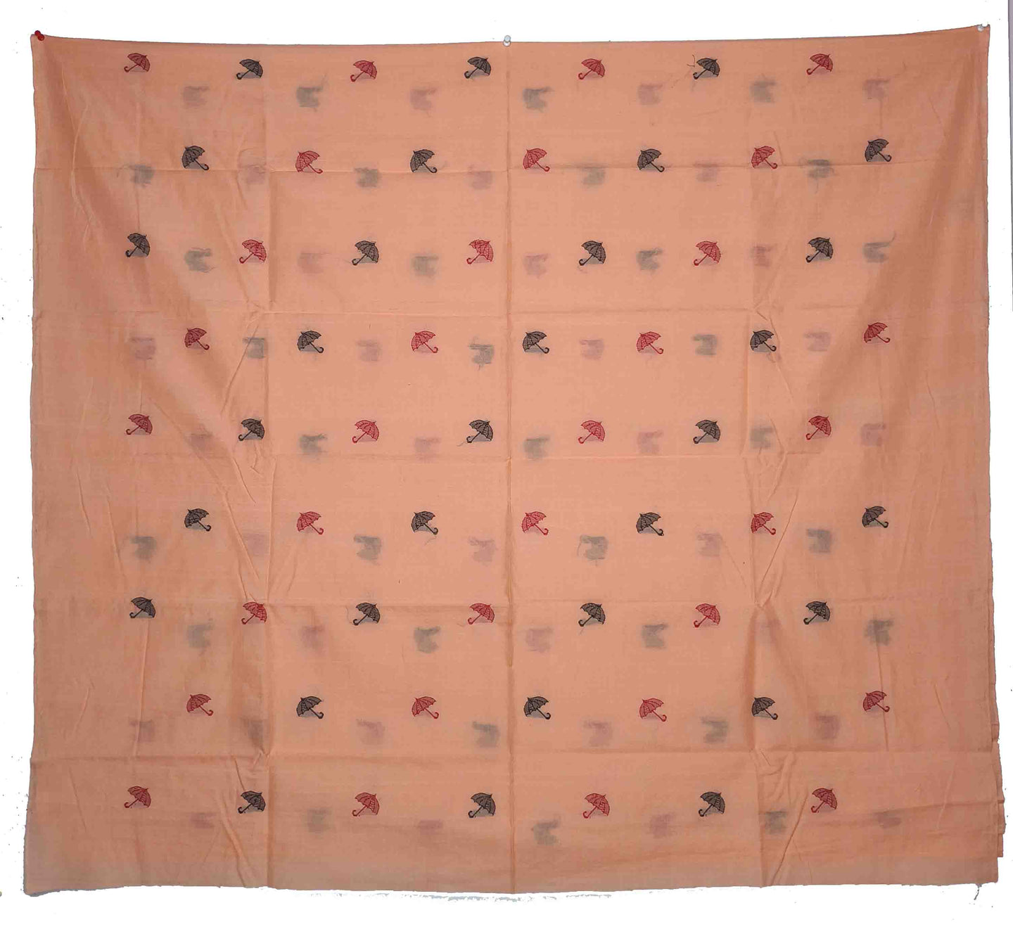 Salmon, Black & Red Bomkai Shirt/Top Piece