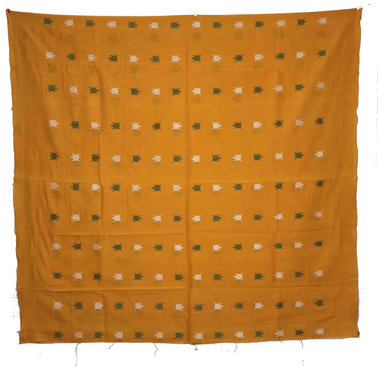 Golden yellow,White & Green Bomkai Shirt/Top Piece