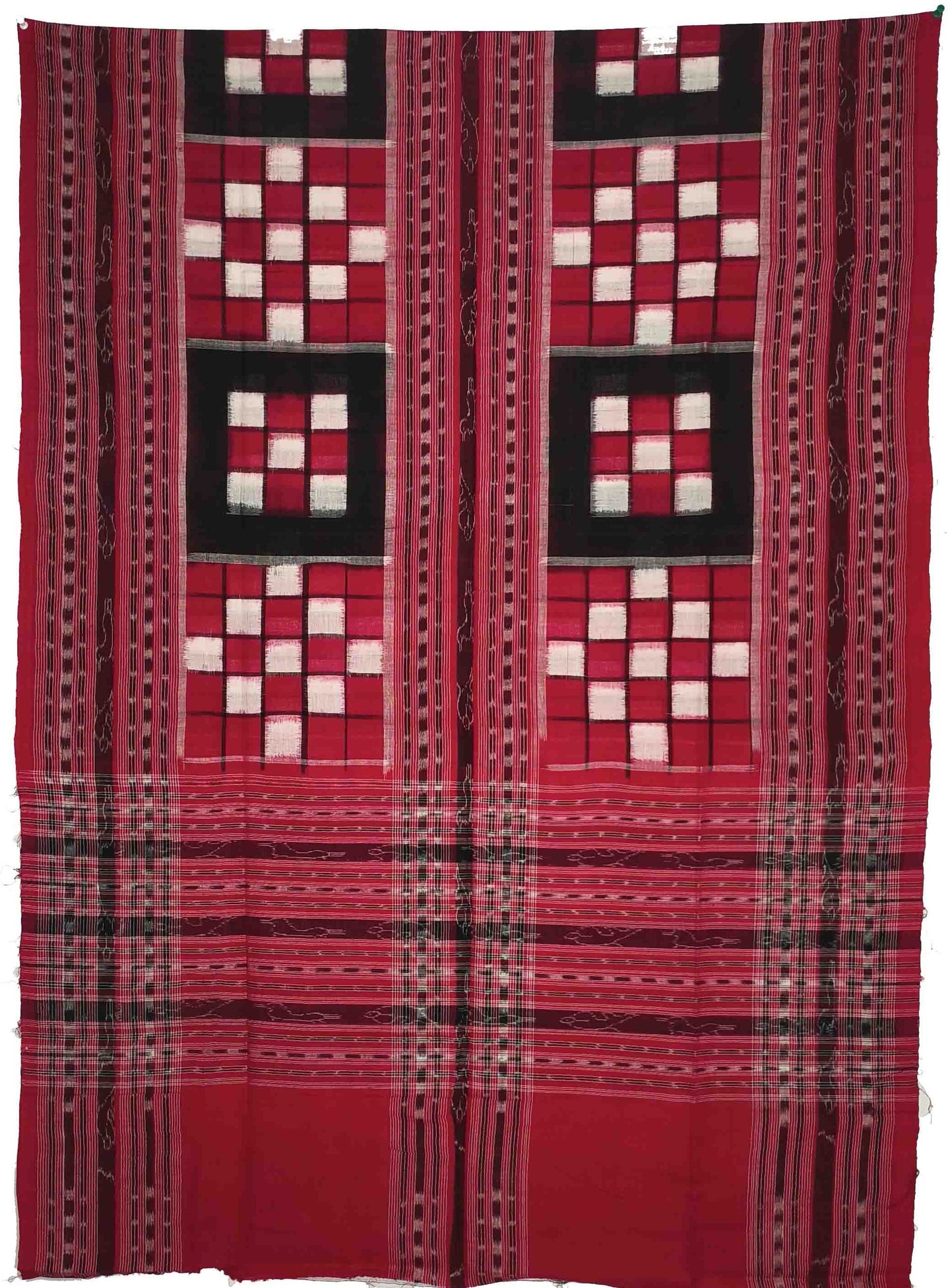 Red & Black Sambalpuri Pasapalli Chunri