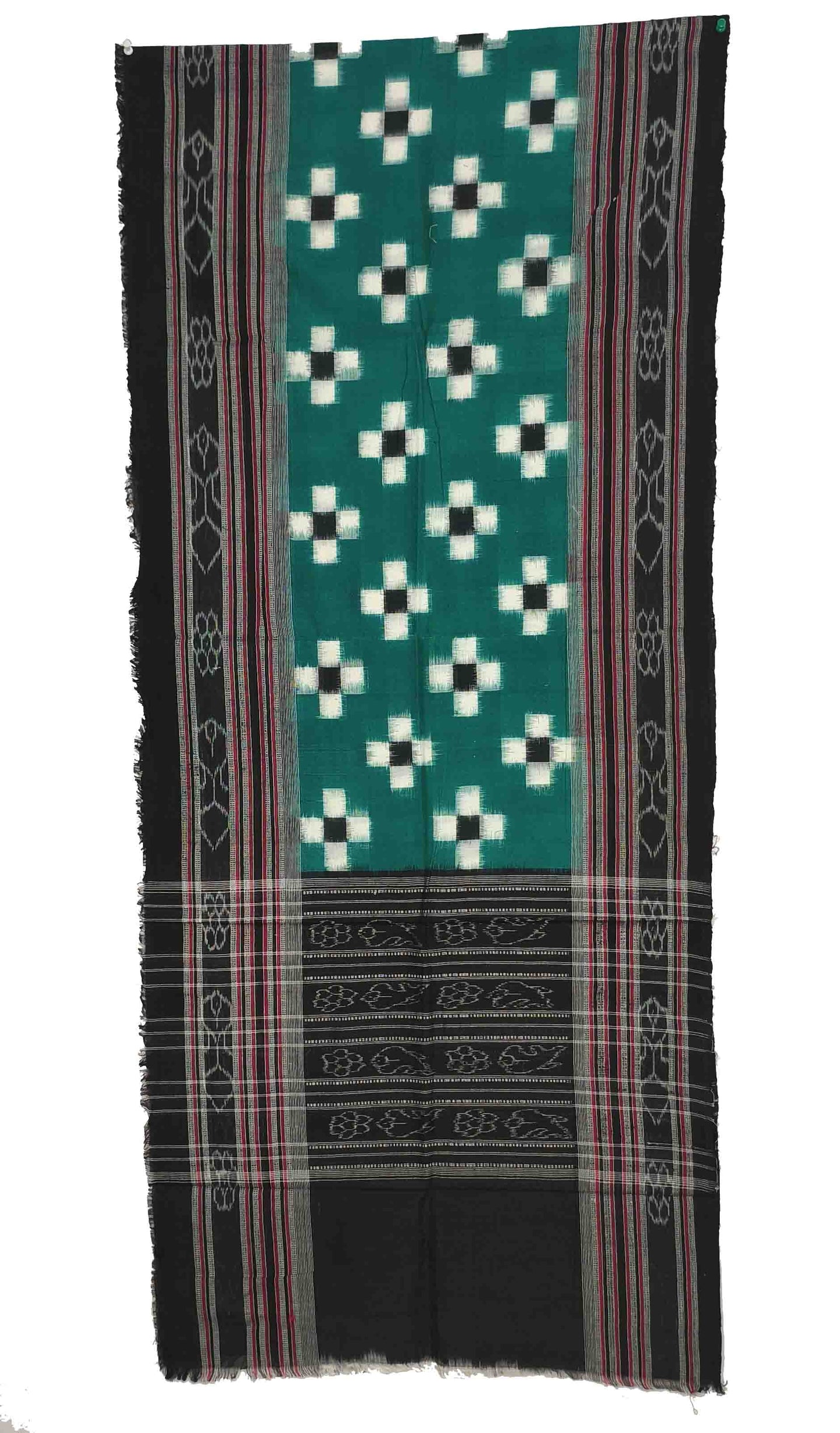 Green & Black Sambalpuri Pasapalli Chunri