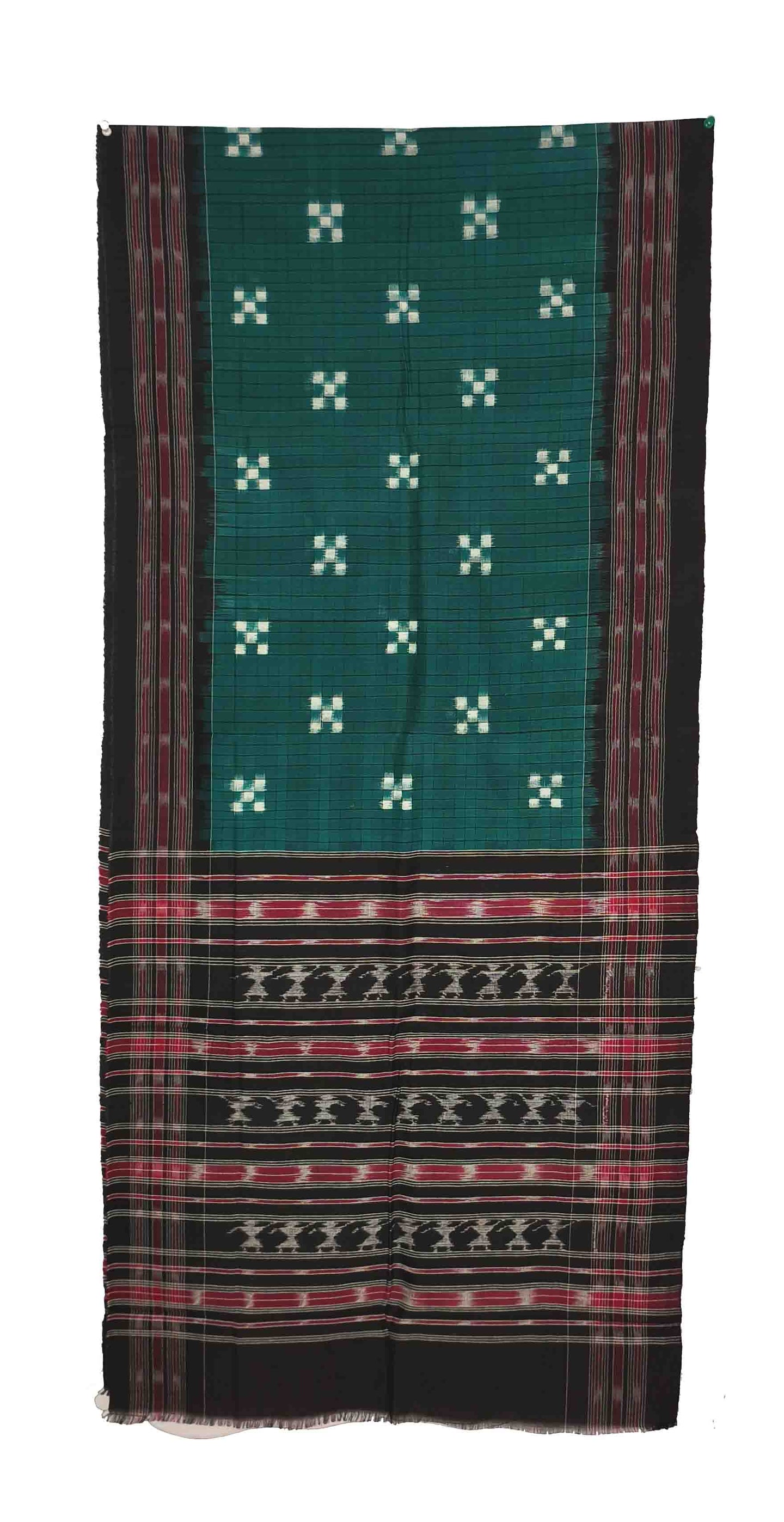 Green & Black Sambalpuri Pasapalli Chunri