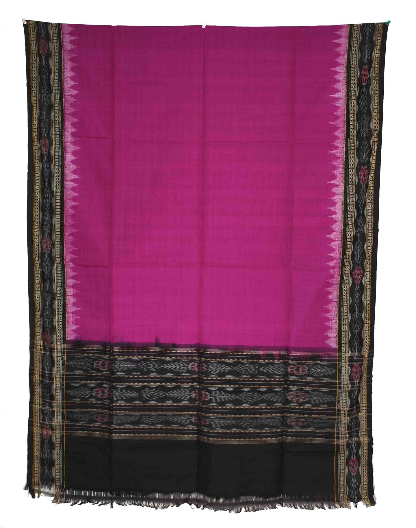 Magenta & Black Sambalpuri Tani Chunri