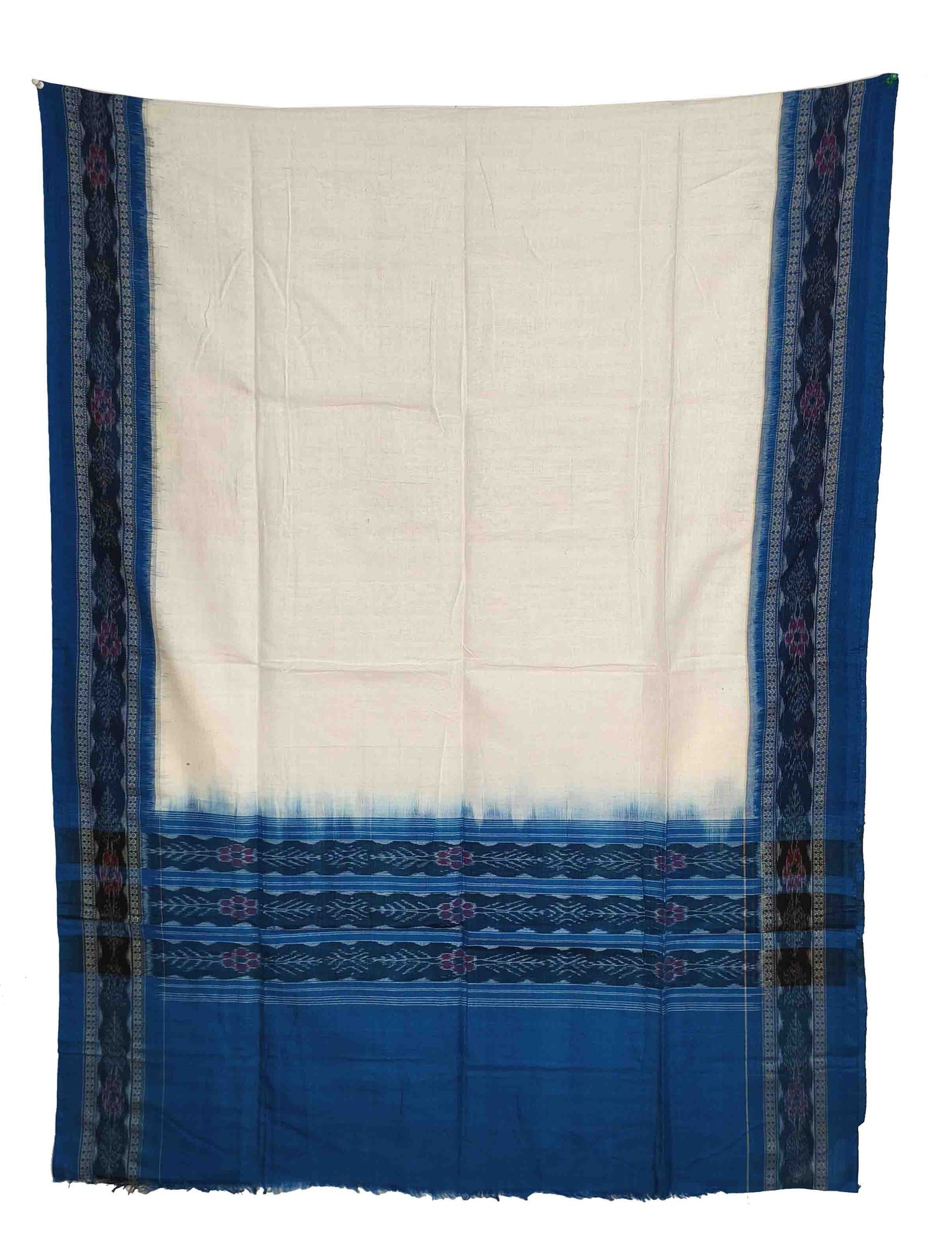 White & T Blue Sambalpuri Tani Chunri