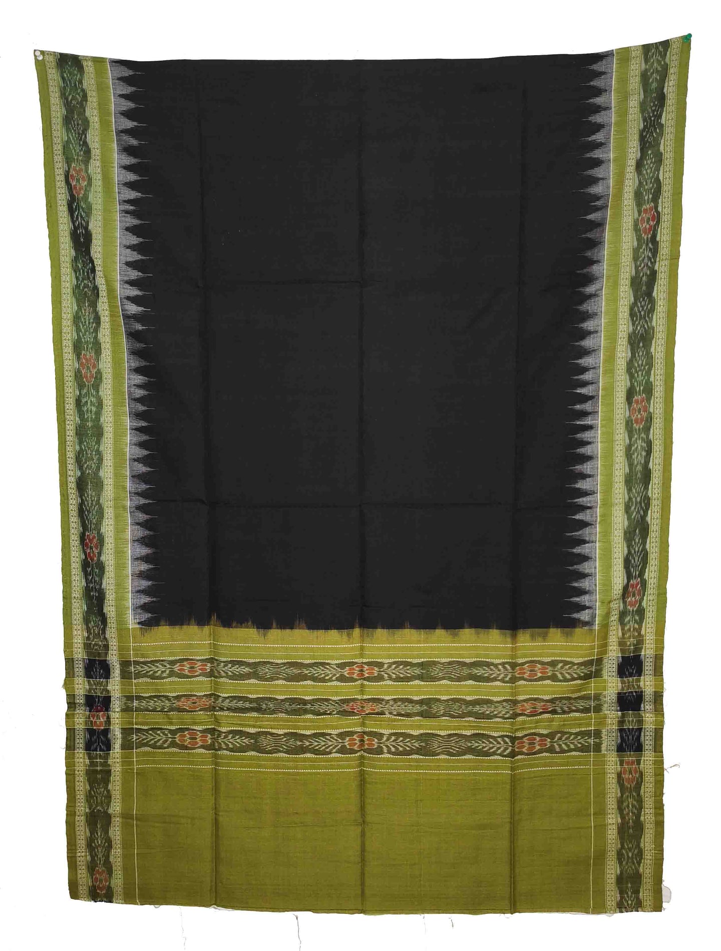 Black & Olive Green Color Sambalpuri Tani Chunri