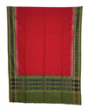 Red & Olive Green Sambalpuri Tani Chunri