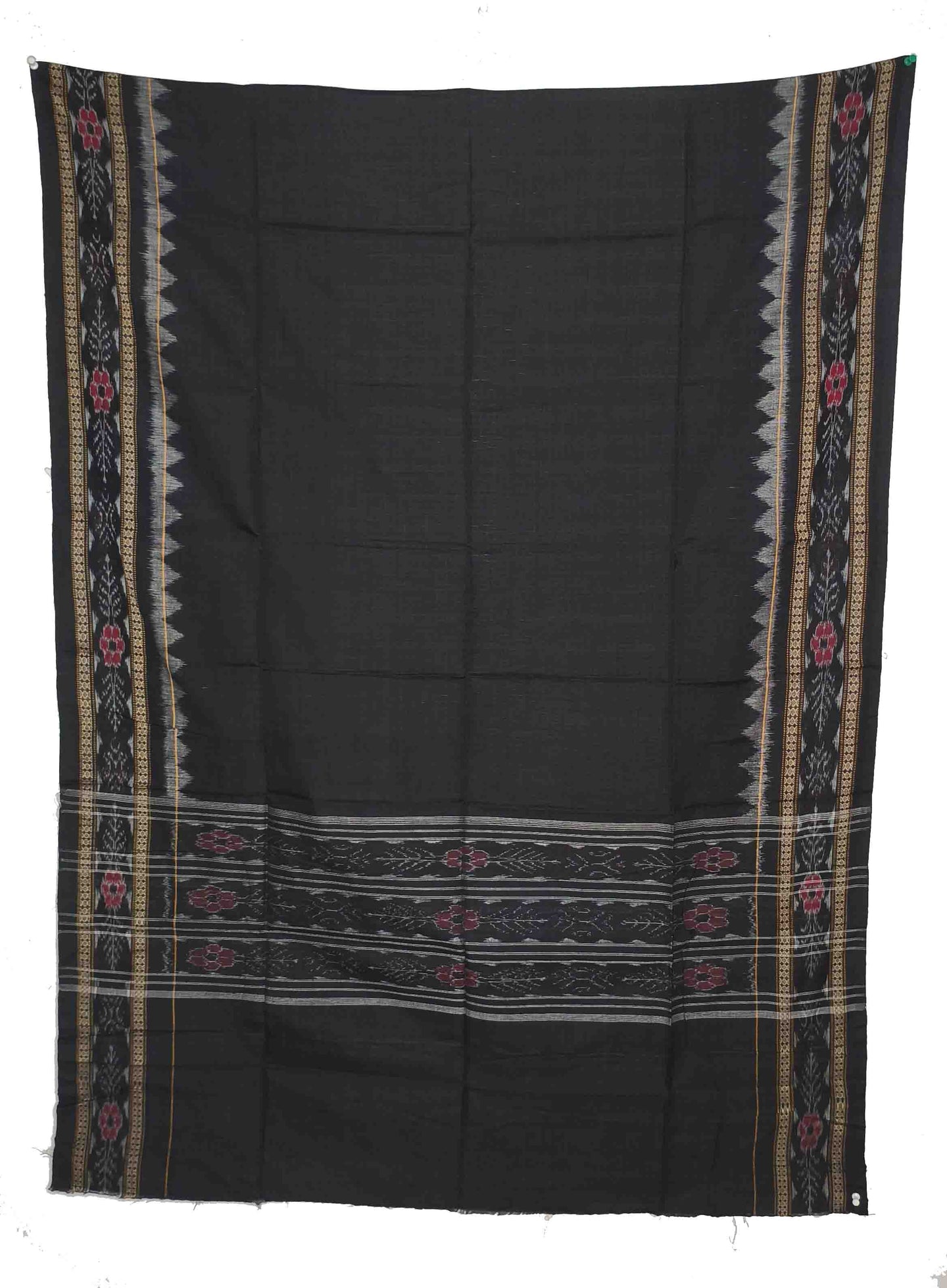 Black Self Border Sambalpuri Tani Chunri