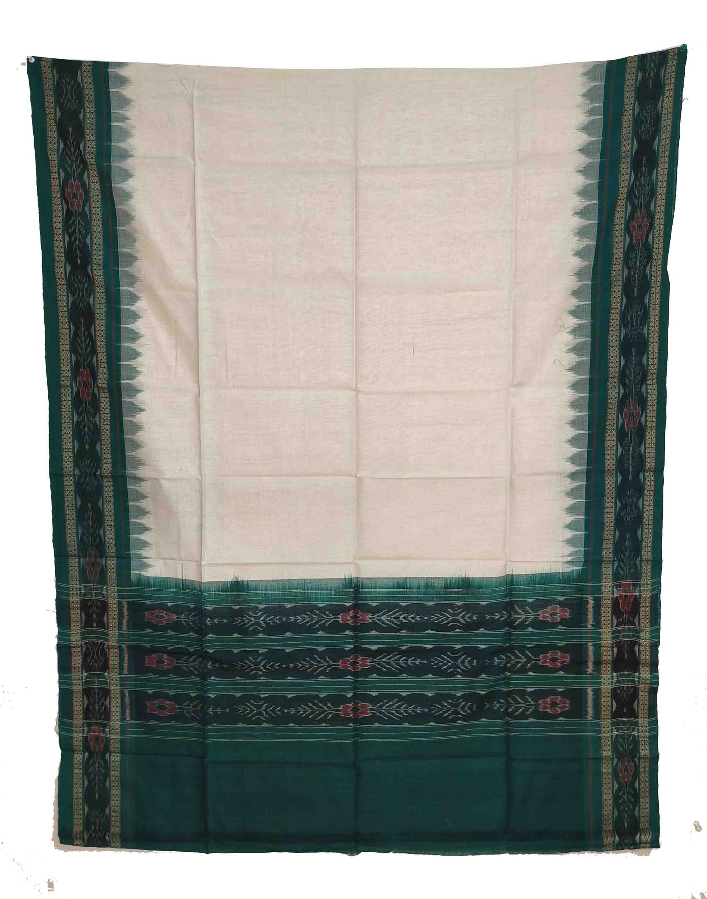 White & Green Sambalpuri Tani Chunri