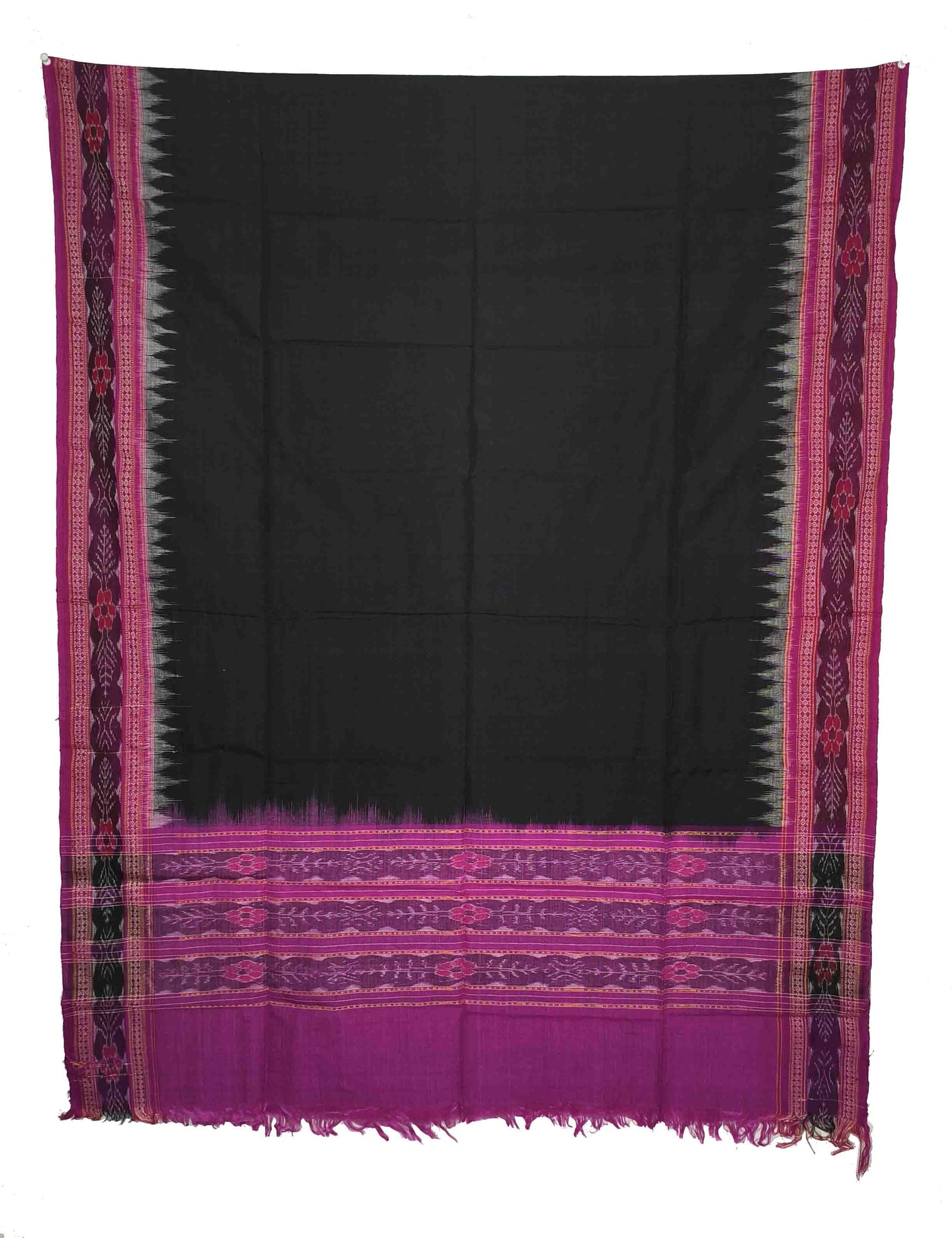Black & Magenta Sambalpuri Tani Chunri