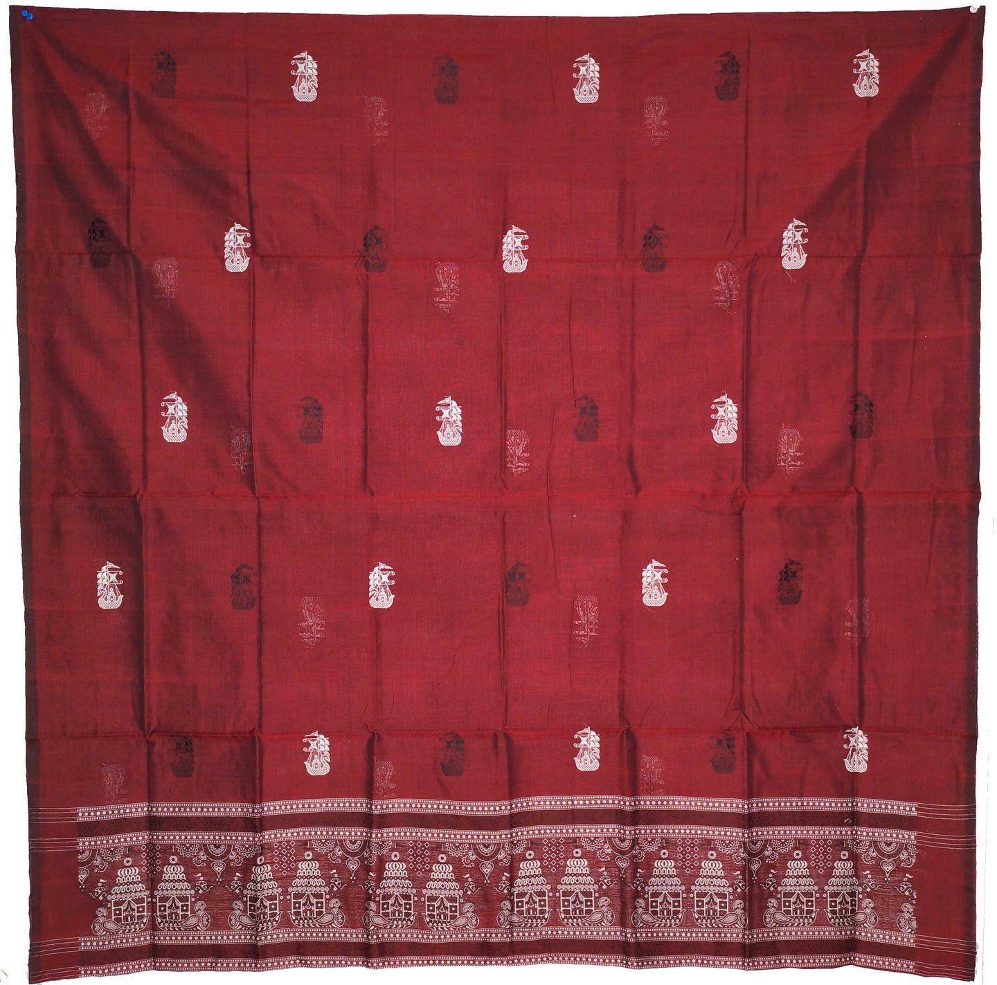 Deep maroon With Black Pant & Chunri Bomkai Dress Set