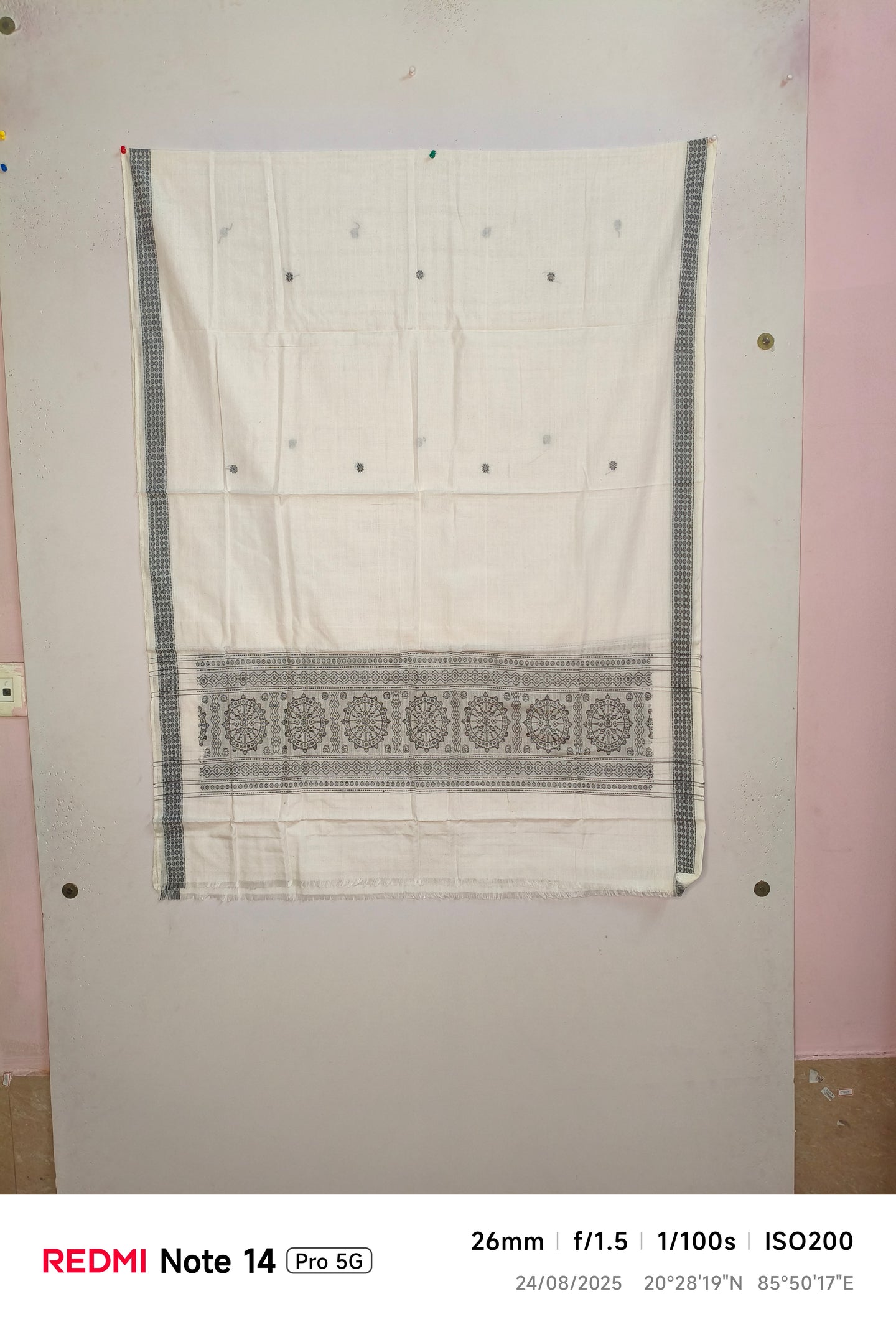 Dark Olive Green Top With White Pant & Chunri Bomkai Dress Set