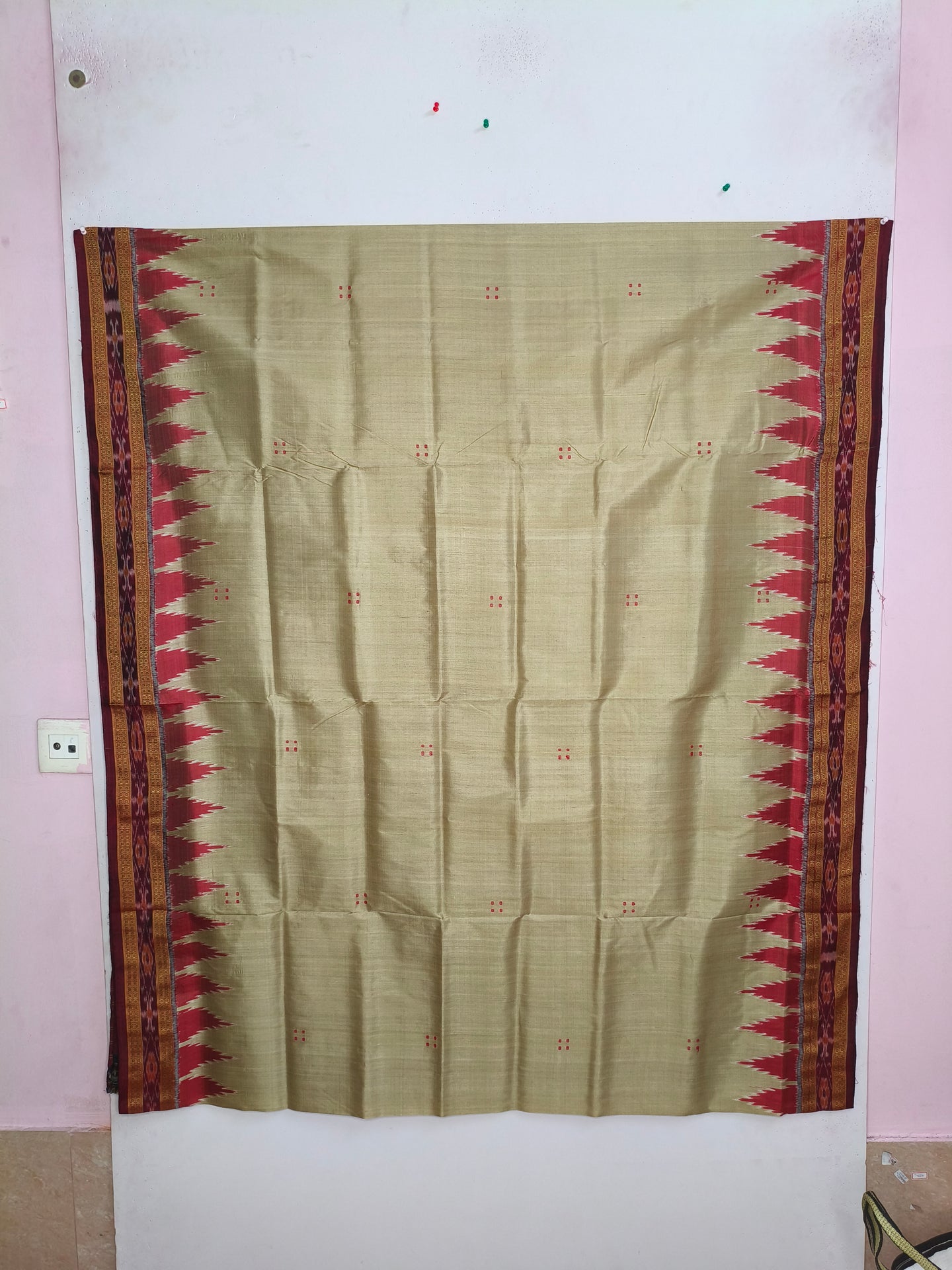 Matha brown border Big Temple Border Khandua Pata Saree