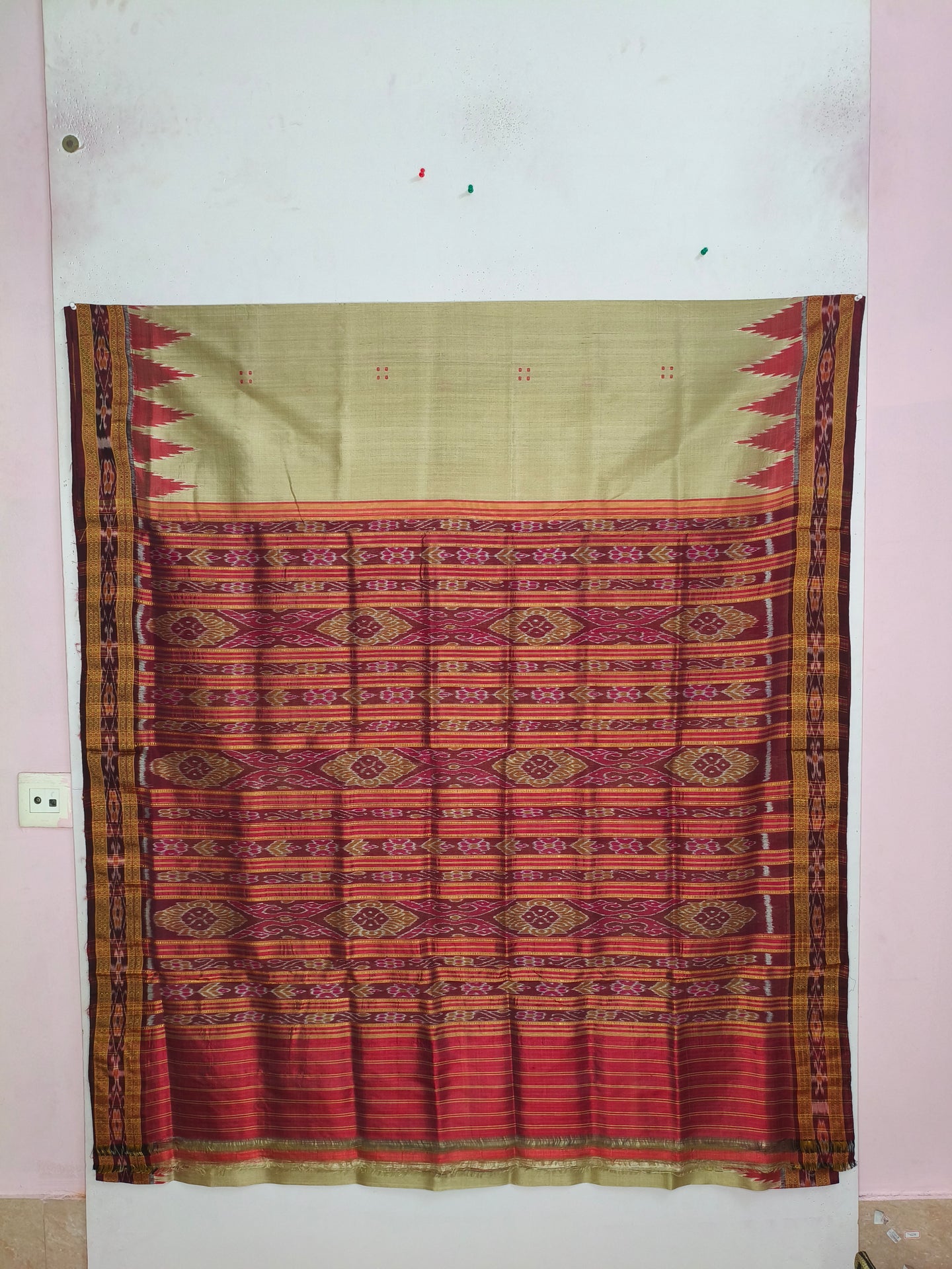 Matha brown border Big Temple Border Khandua Pata Saree
