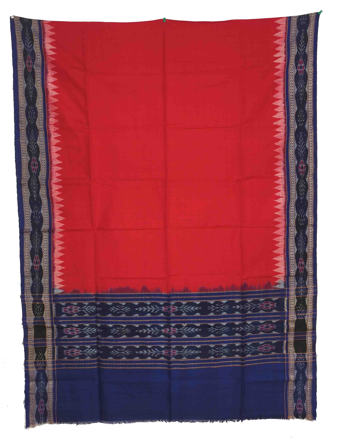 Red & blue Sambalpuri Tani Chunri