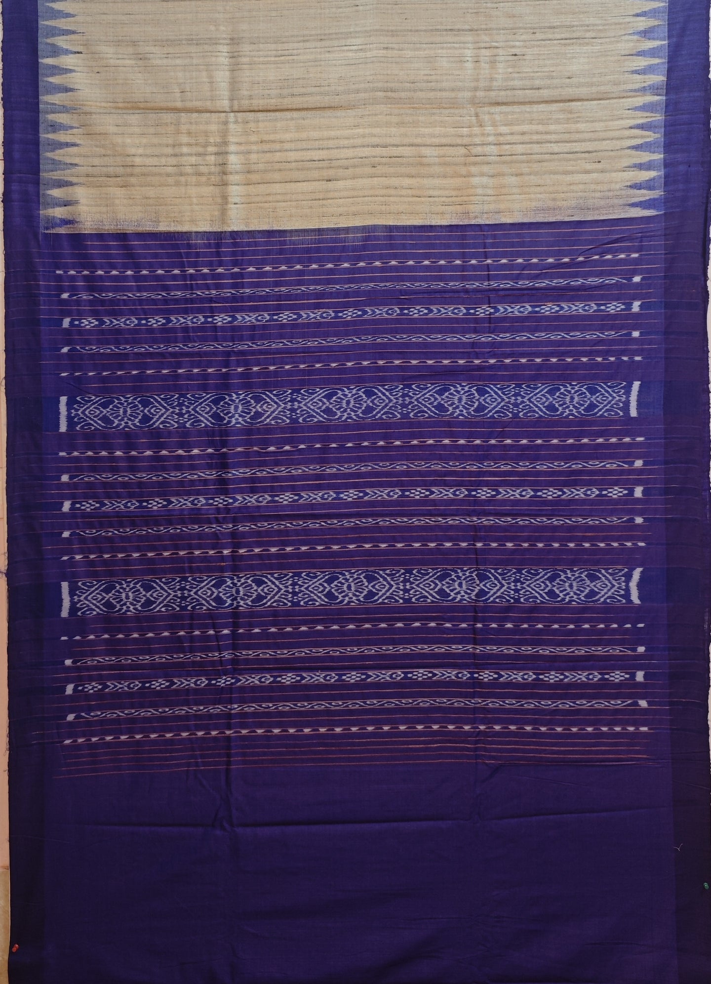 Matha Temple Border Tussar Kotpad Saree | Odisha Handloom GI Tagged | Devnika