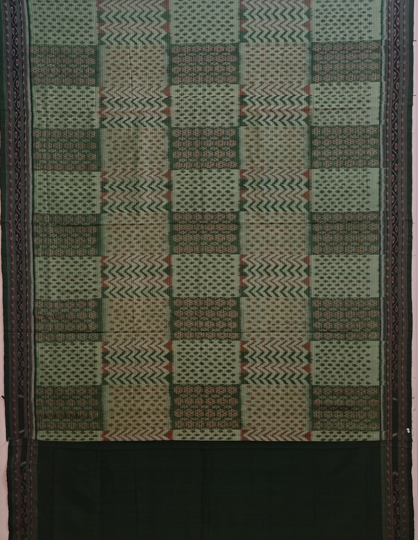 Light Green Traditional Body Bandha Saree | Odisha Handloom GI Tagged | Devnika