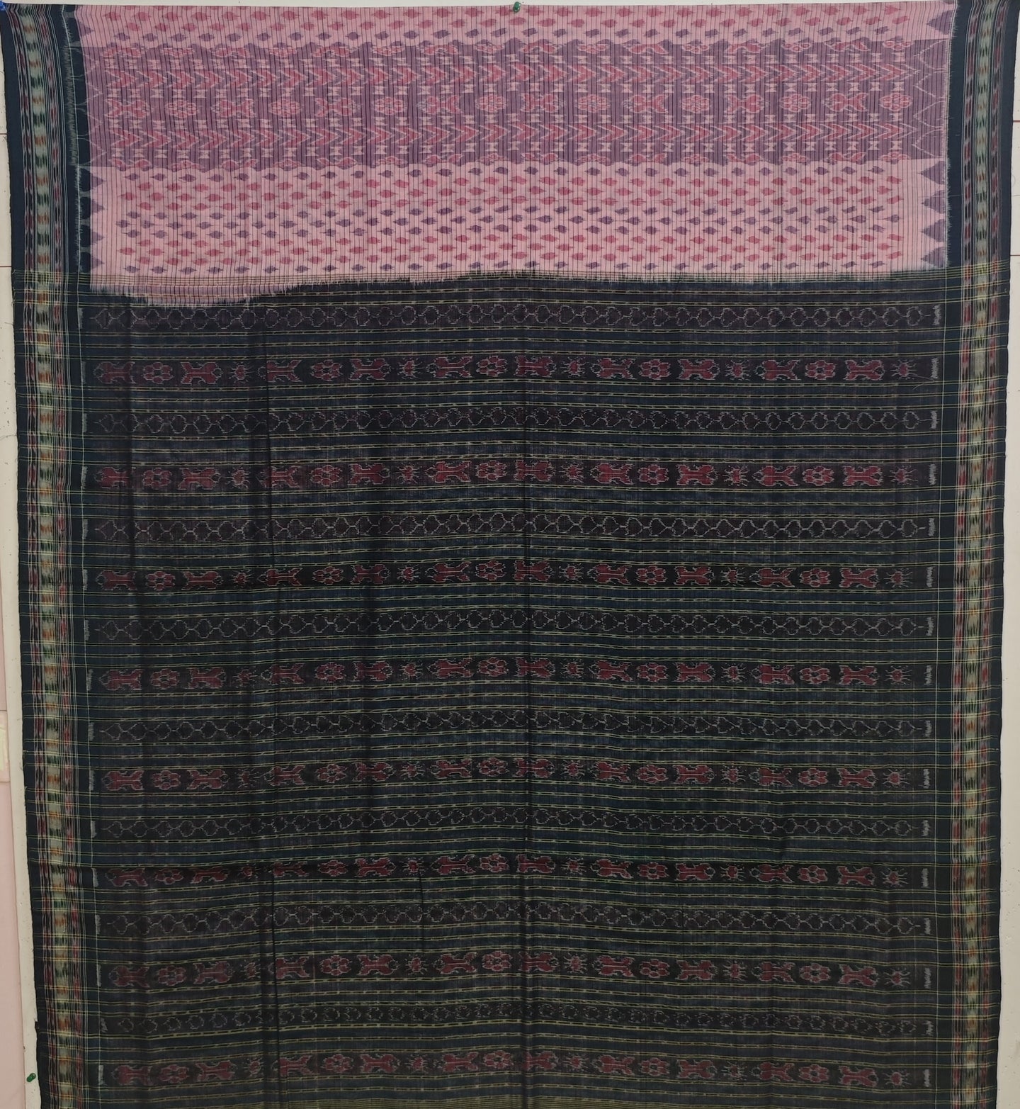 Rose Pink Traditional Body Bandha Saree | Odisha Handloom GI Tagged | Devnika