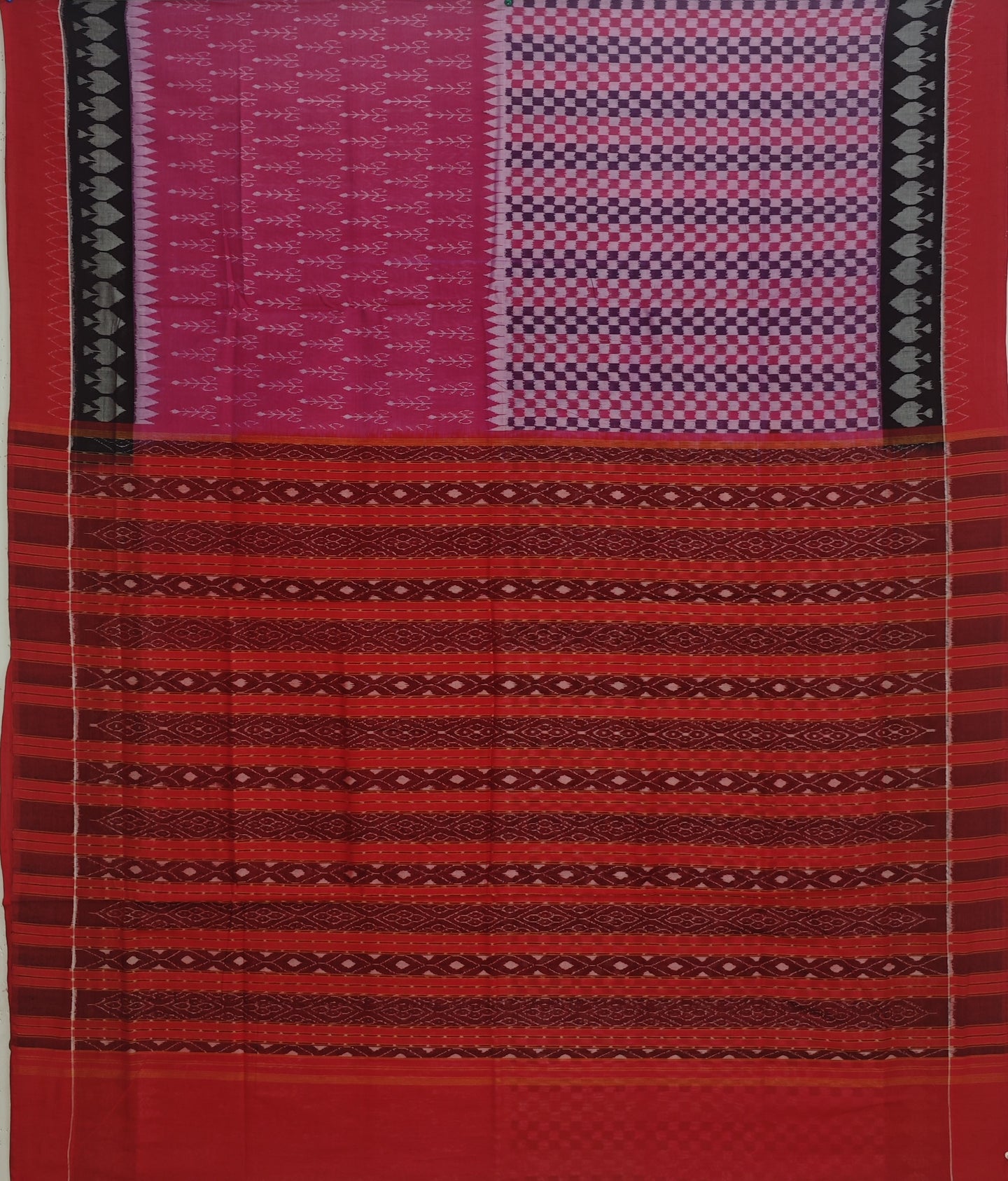 Mamey Pink Traditional Body Bandha Saree | Odisha Handloom GI Tagged | Devnika