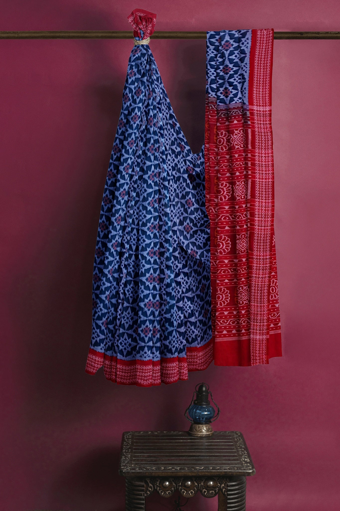 Blue Paper Bandha Saree