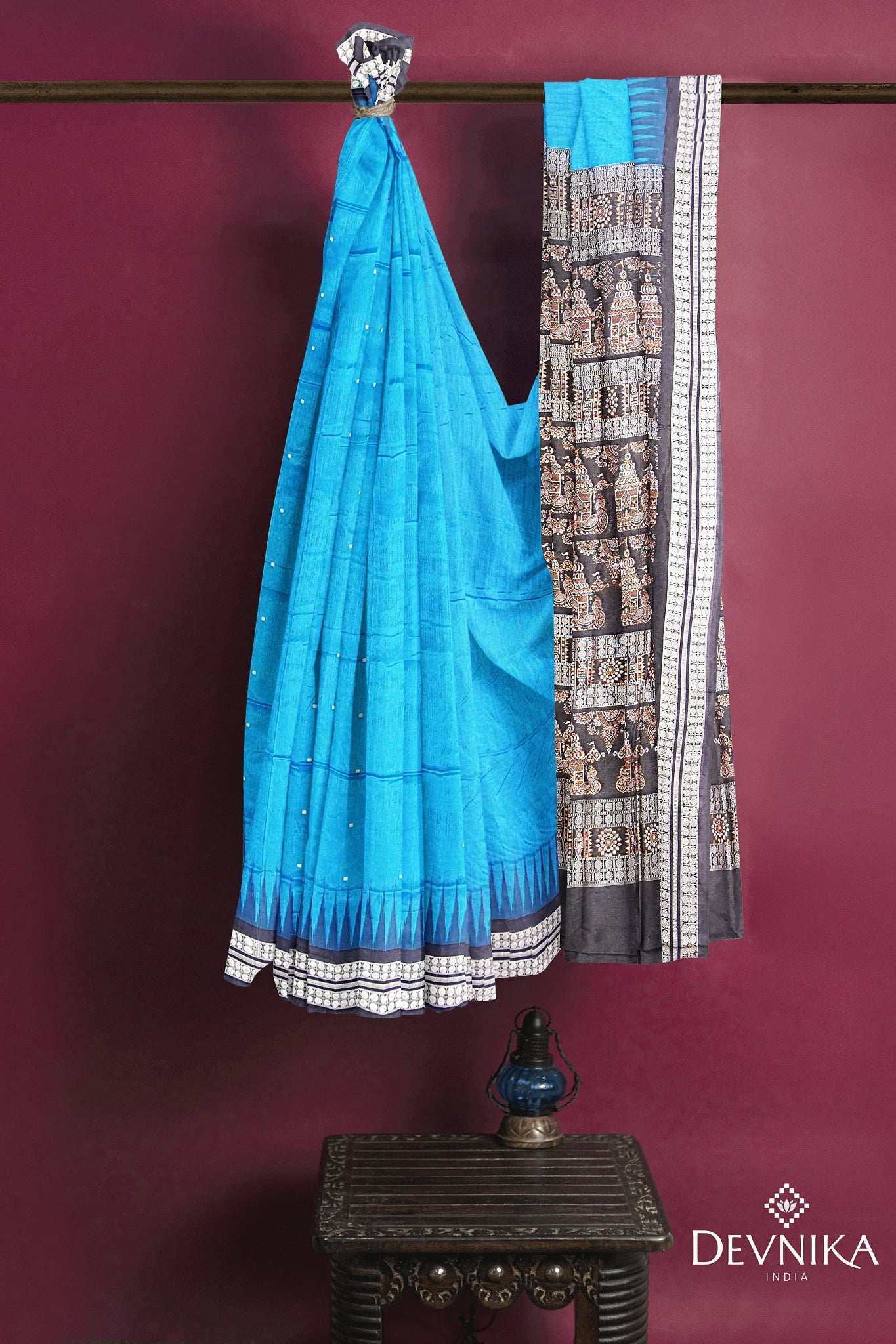 Royal Blue Bomkai Butti Saree