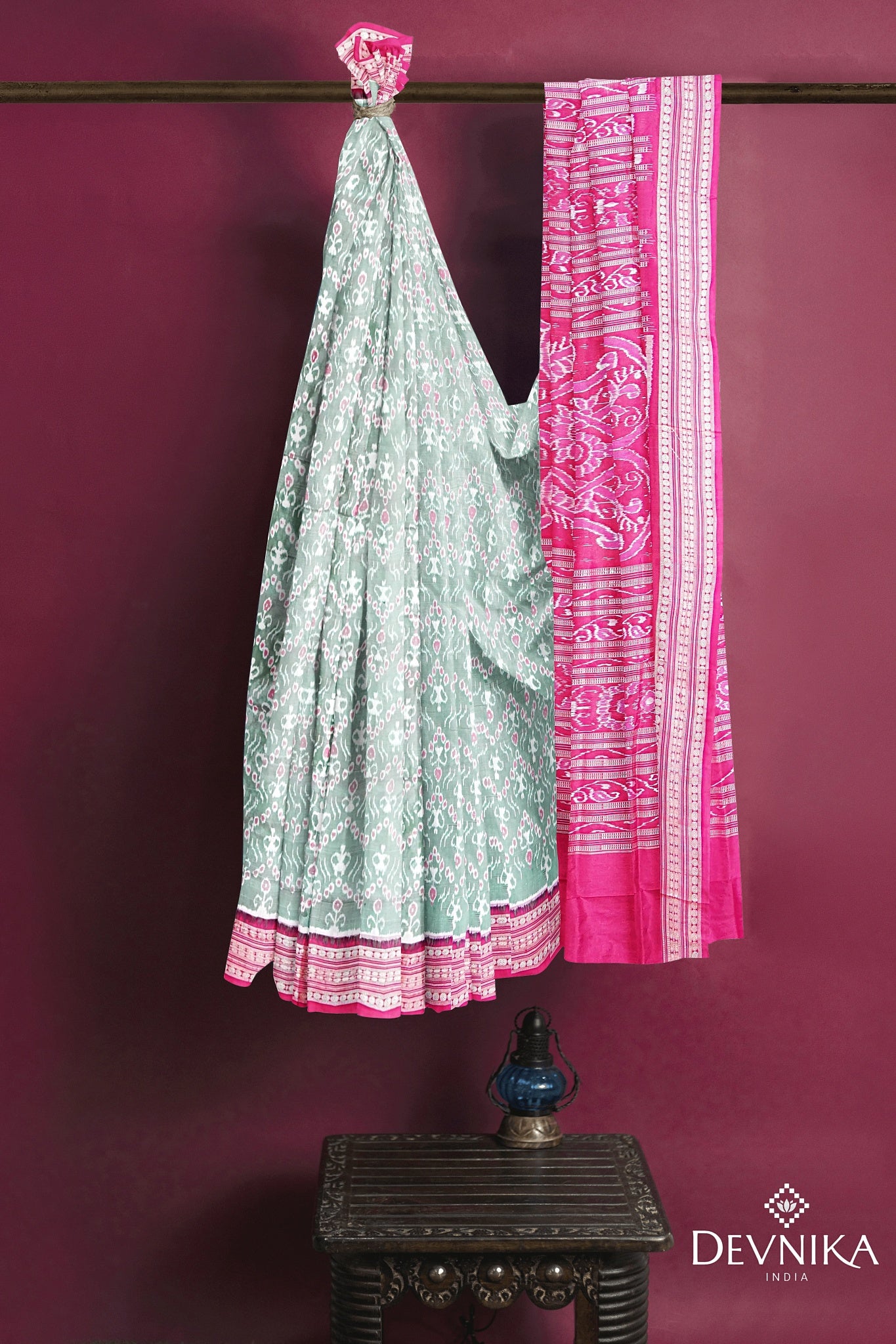 Light Green Teracota Bandha Saree