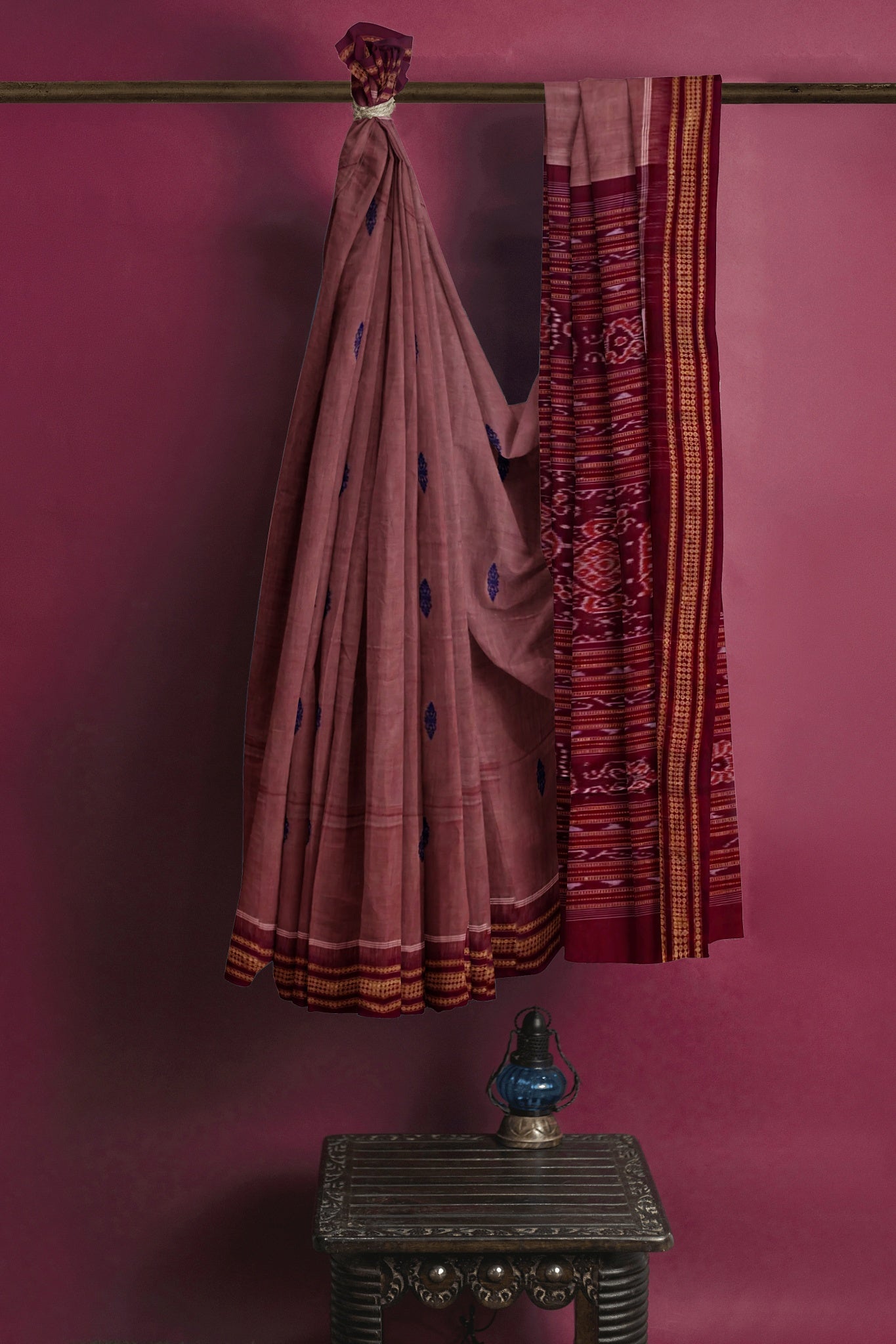 Light Coral Bomkai Saree