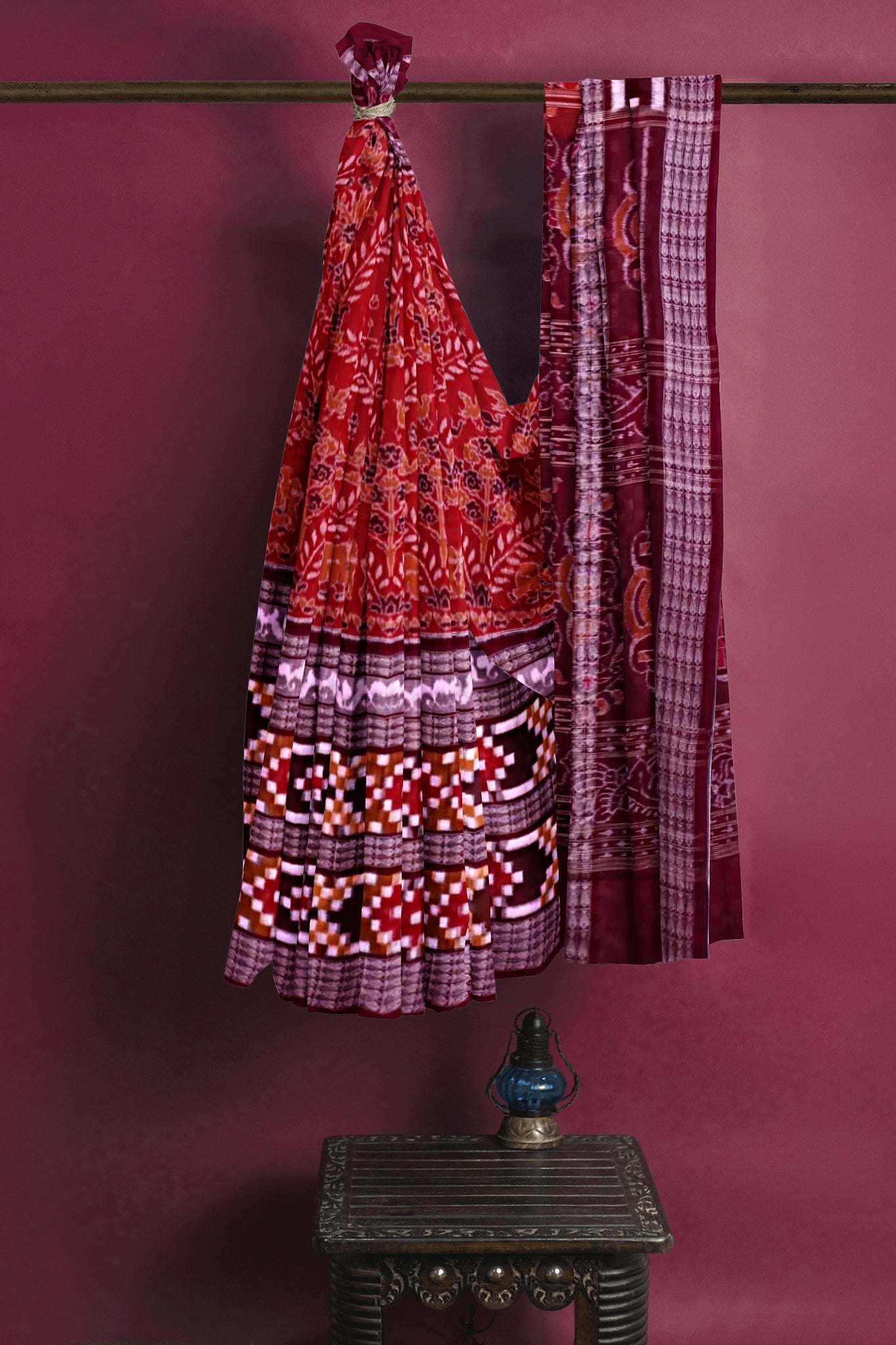 Rust Double Pasapalli Saree