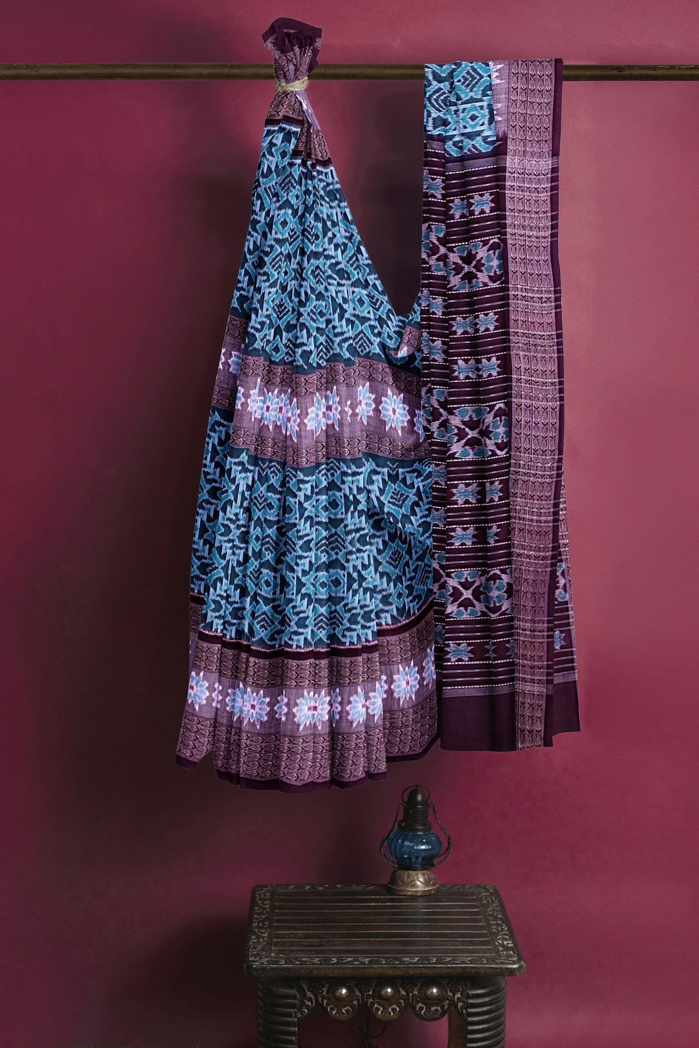 Light Green Big Border Bandha Saree