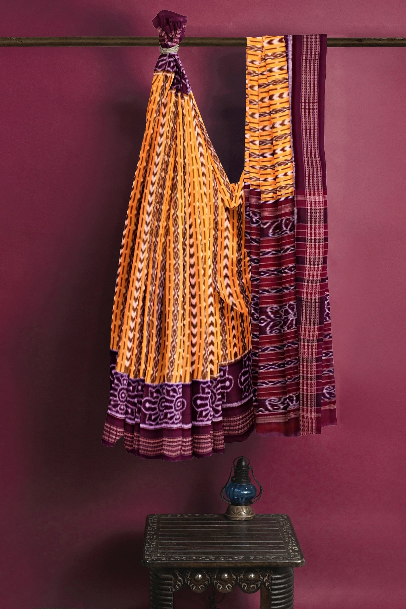 Golden Yellow Body Bandha Saree(With Out Blouse)