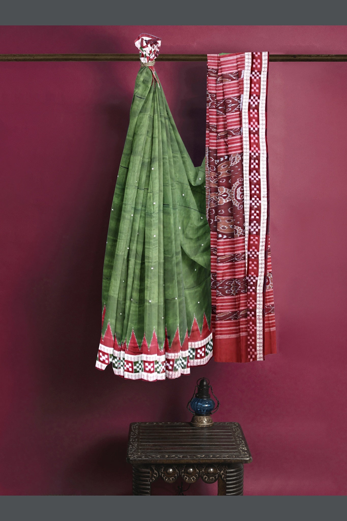 Emerald Green Border Pasapalli Saree