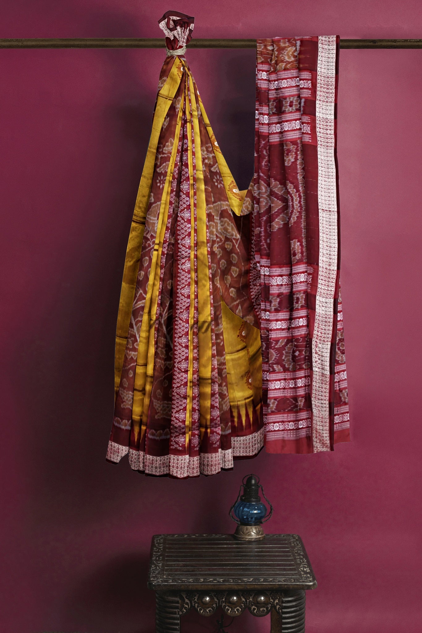 Golden Bomkai Body Bandha Saree