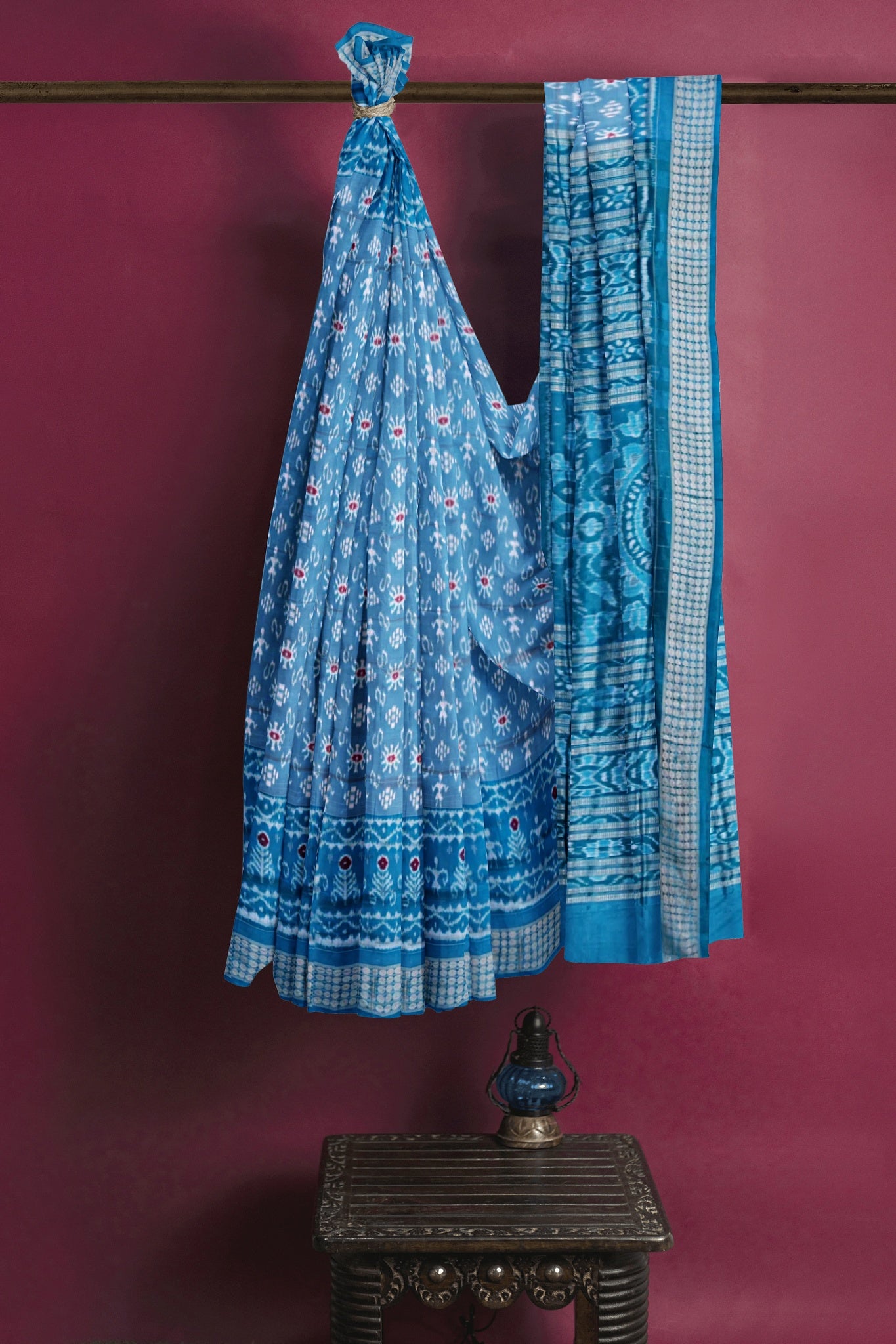 Light Blue Teracota Bandha Saree