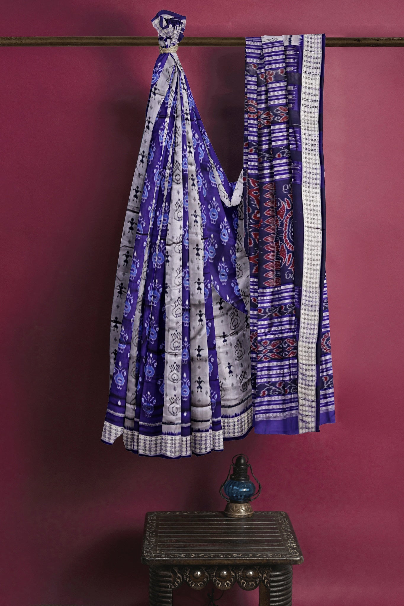 Voilet Blue Teracota Bandha Saree