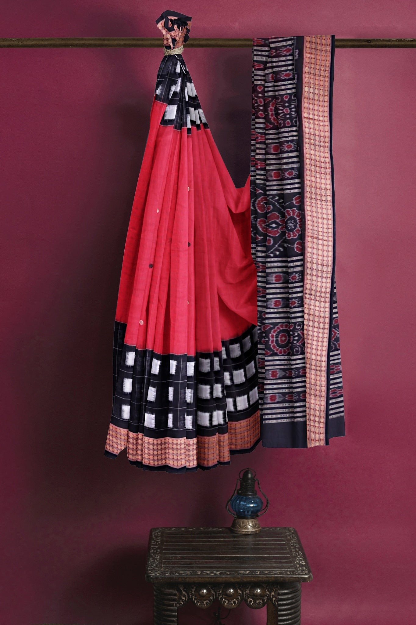 Red Border Pasapalli Saree