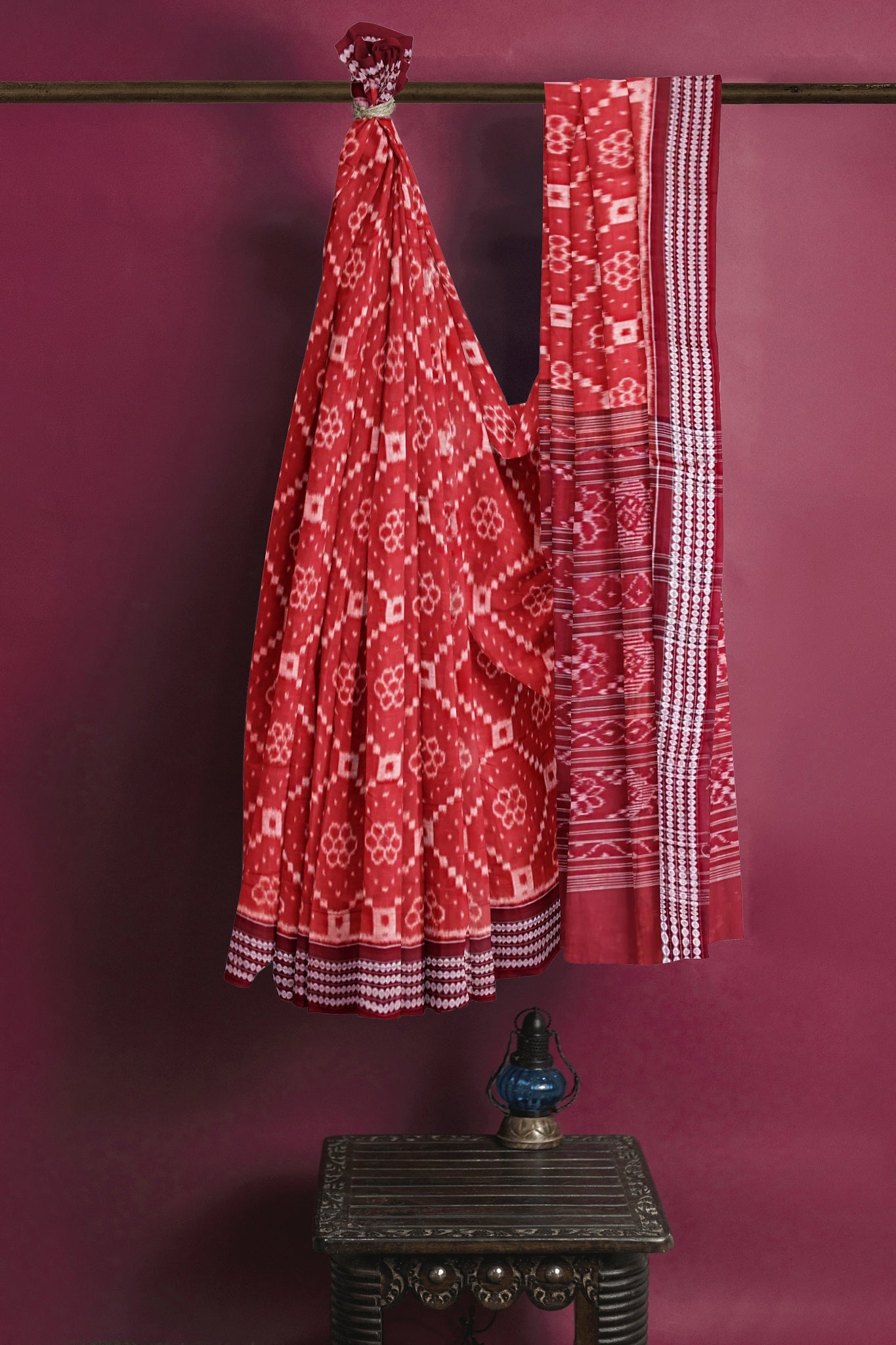 Rust Body Bandha Saree(With Out Blouse)