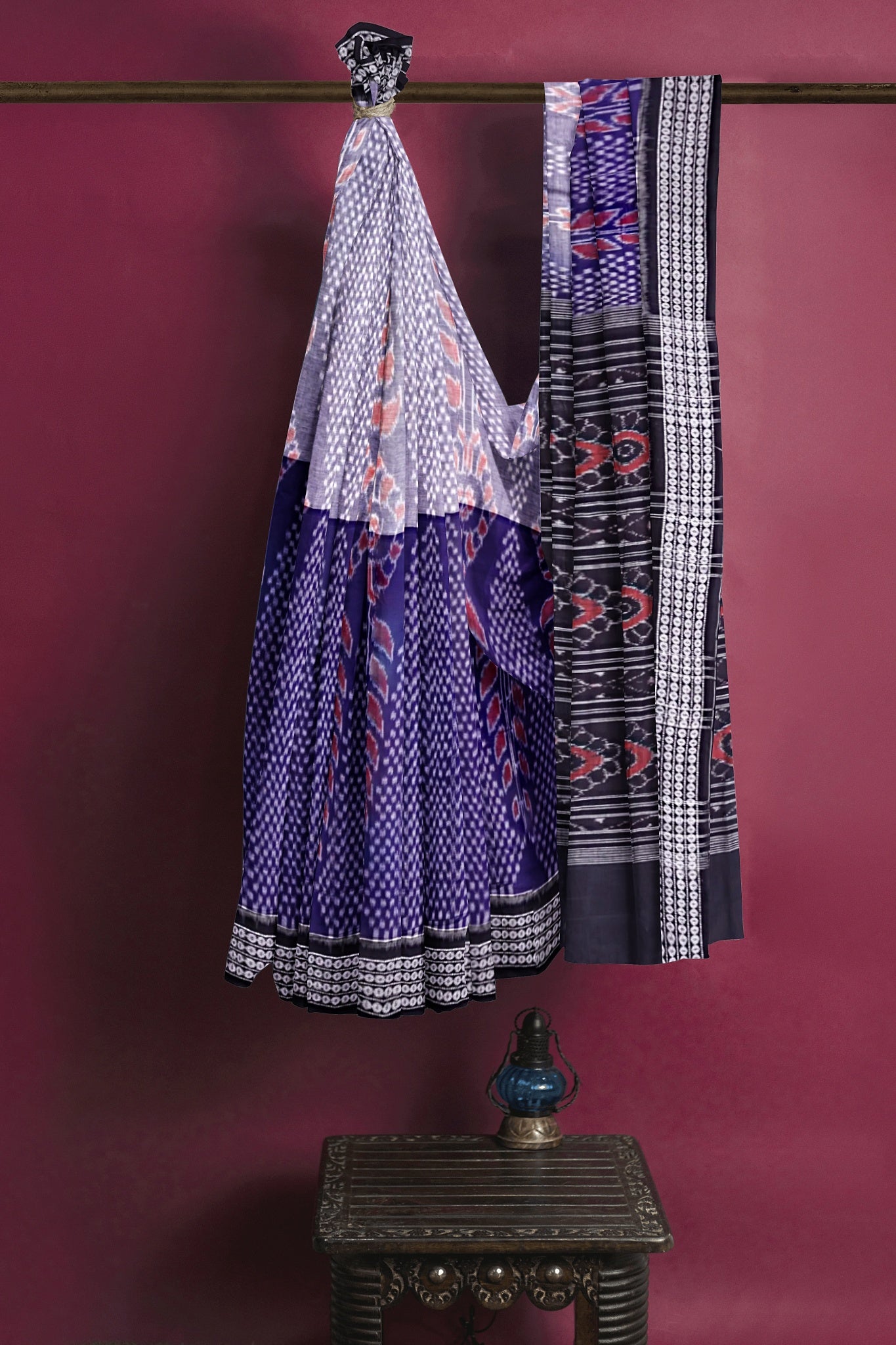 Lavender Blue Body Bandha Saree