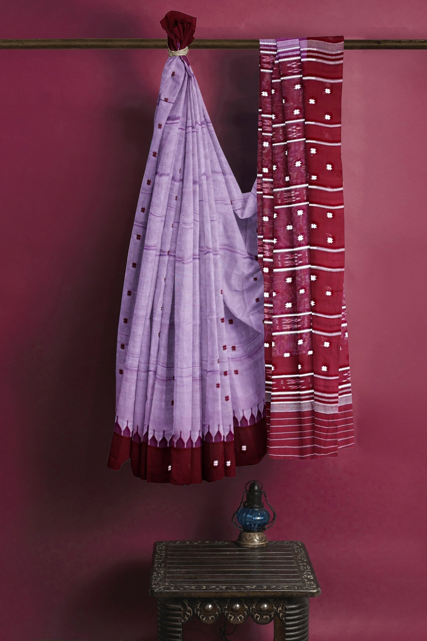 Light Violet Pata Bapta Saree