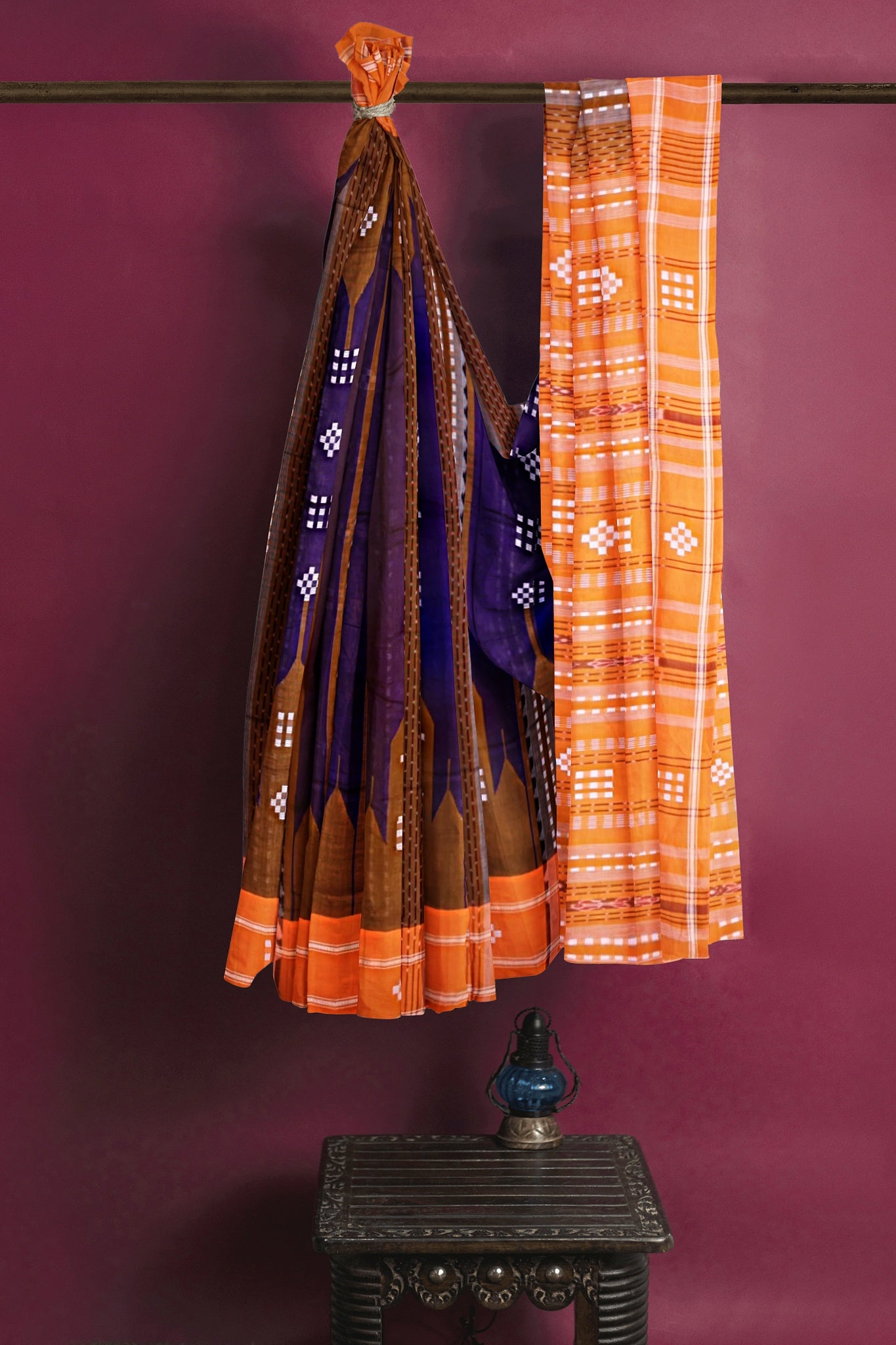 Blue Taj Mahal Border Pata Bapta Saree