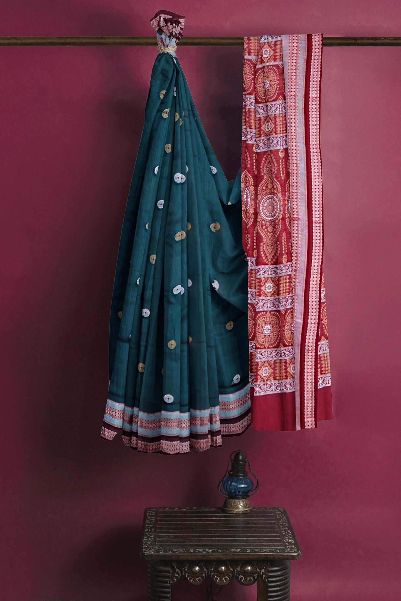 Deep Green Bomkai Saree