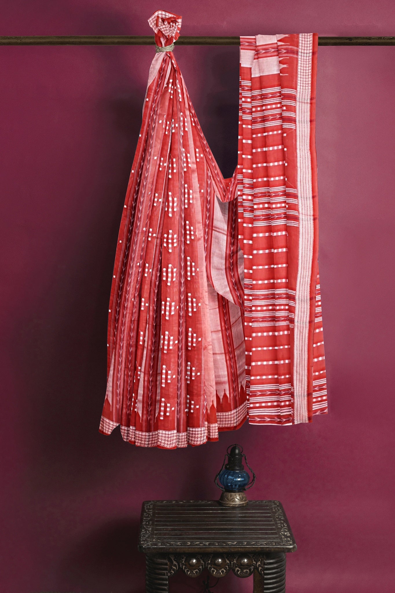 Rust And Tan Pata Bapta Saree