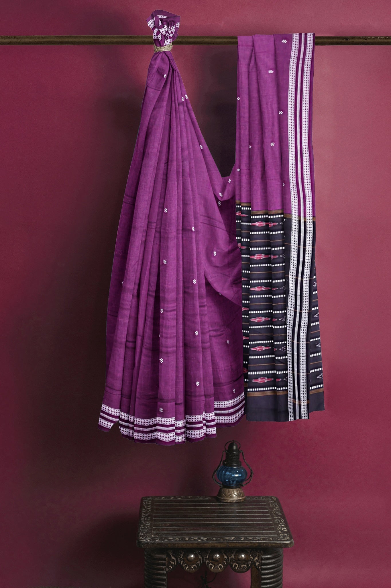 Purple Bomkai Butti Saree