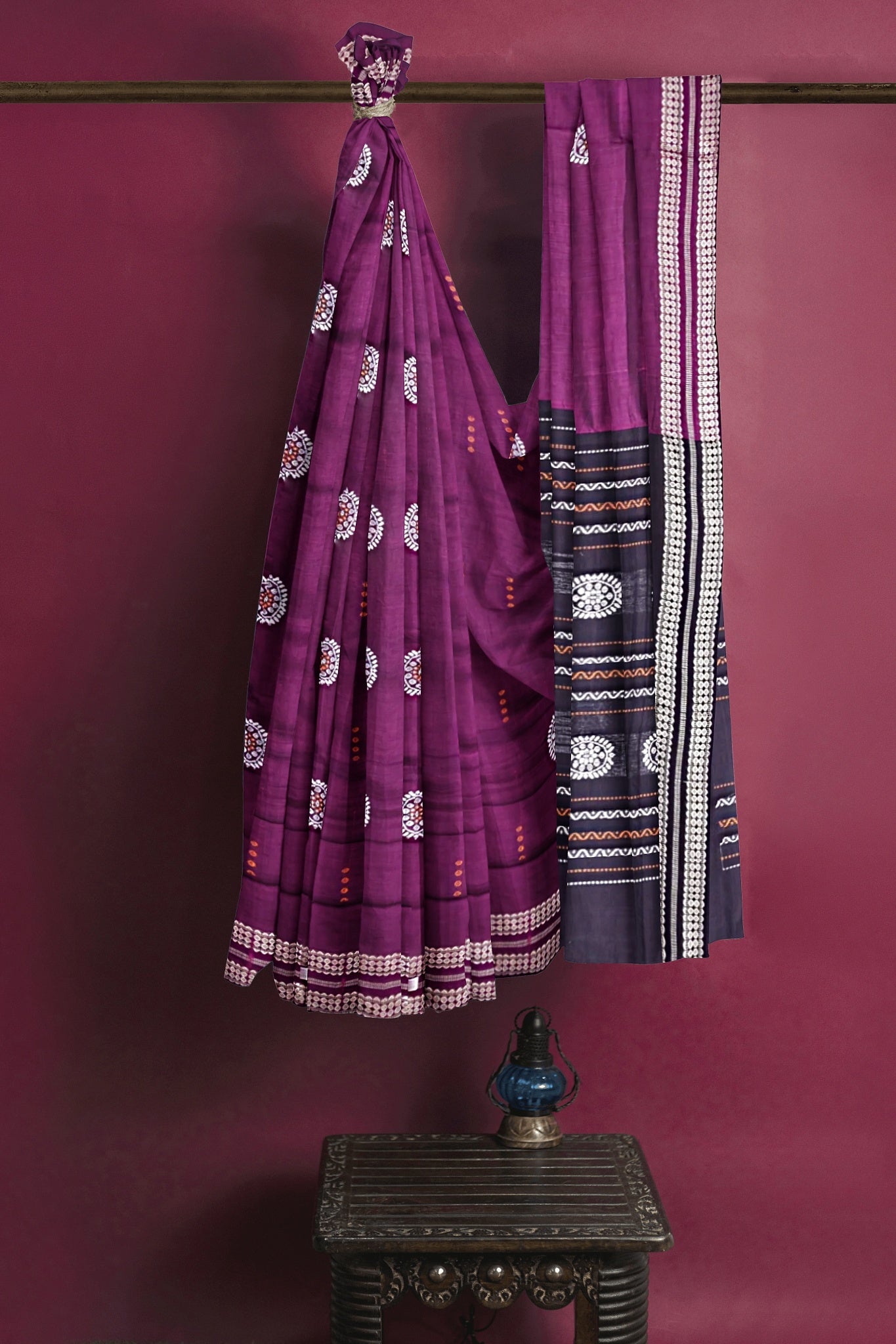 Purple Bomkai Saree