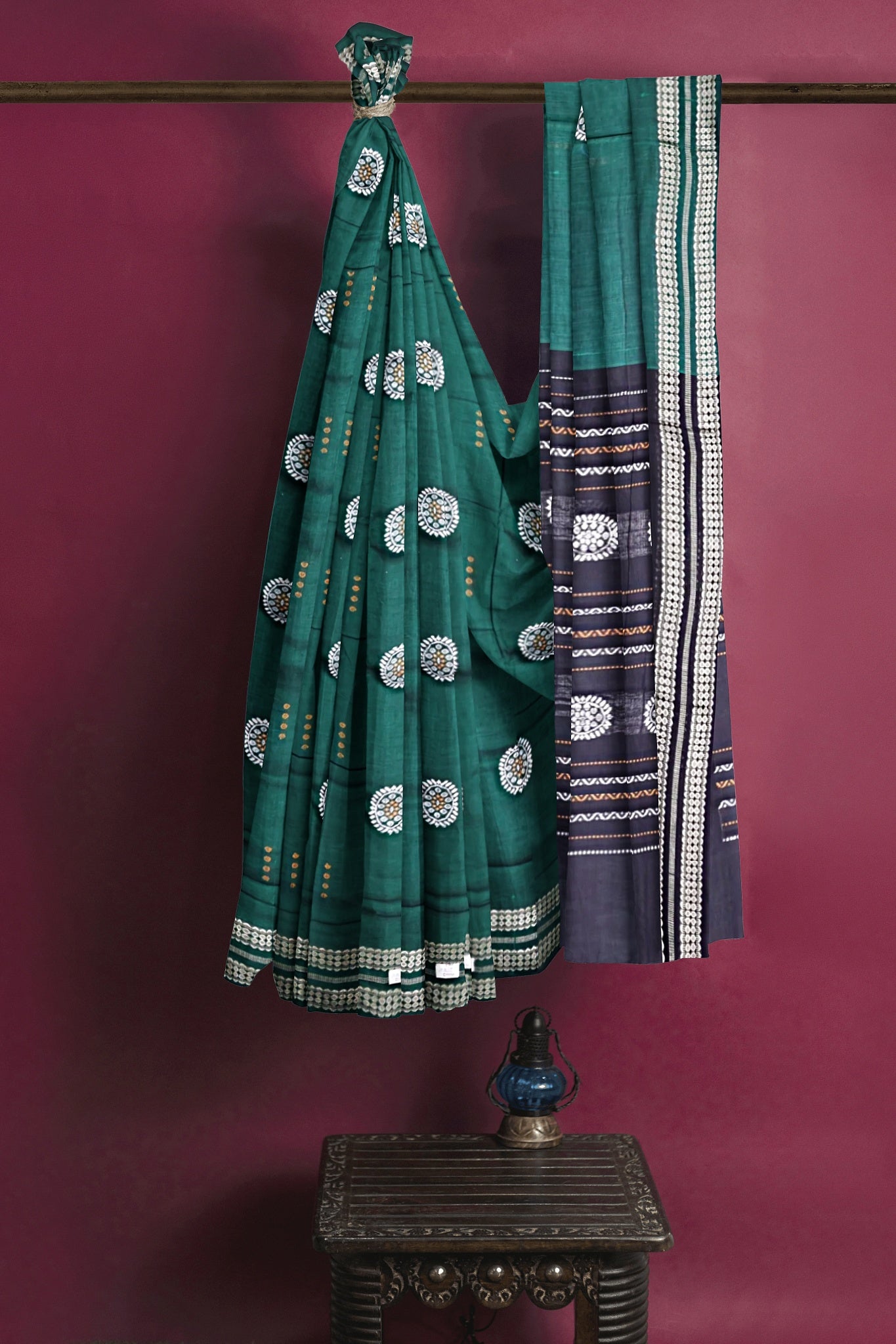 Green Bomkai Saree