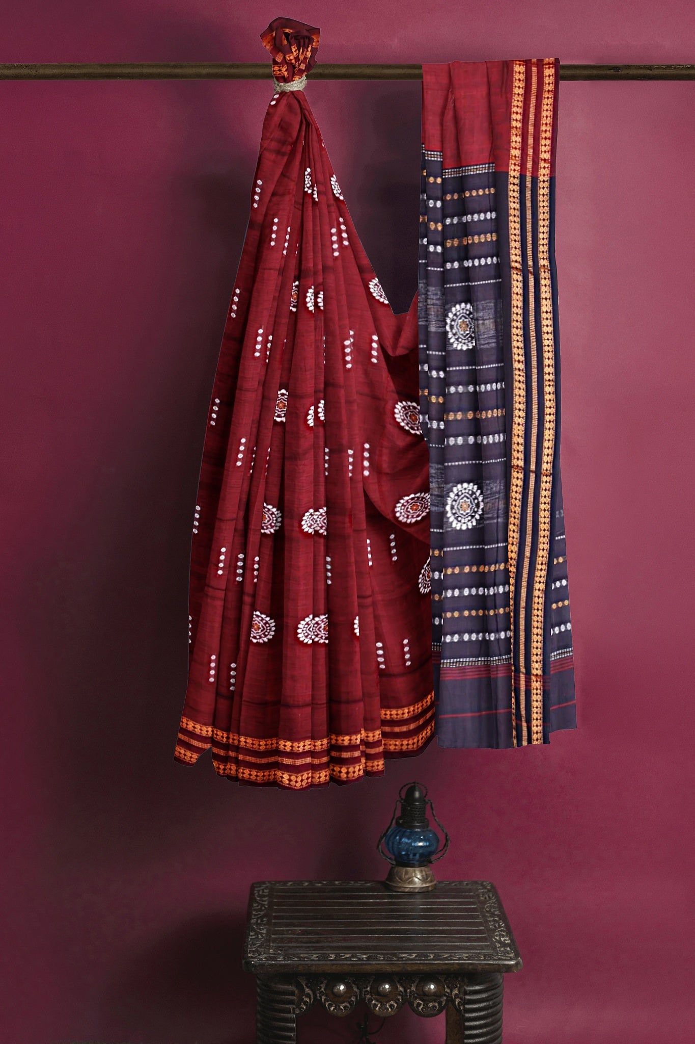 Maroon Bomkai Saree