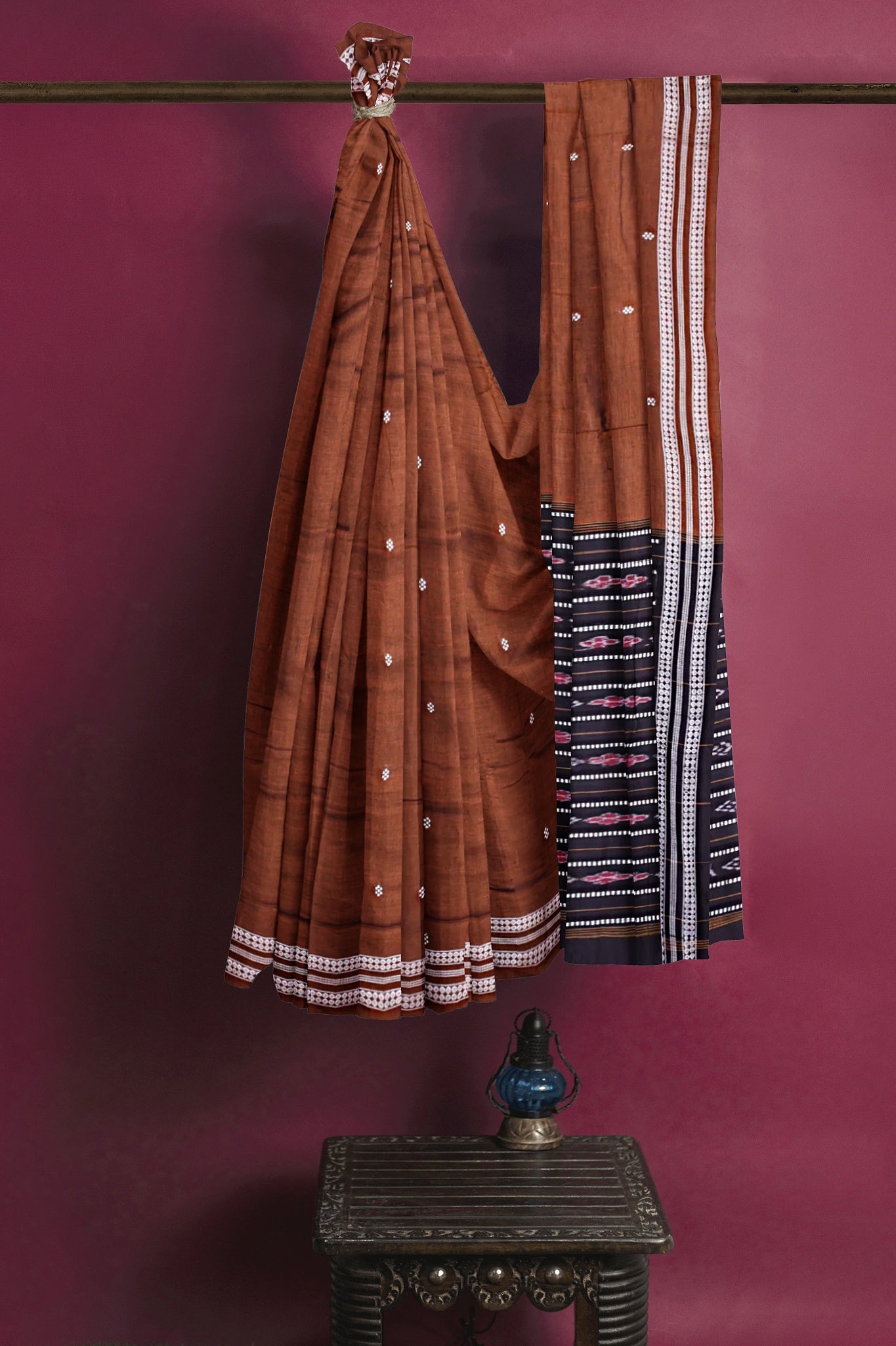 Deep Bronze Bomkai Butti Saree