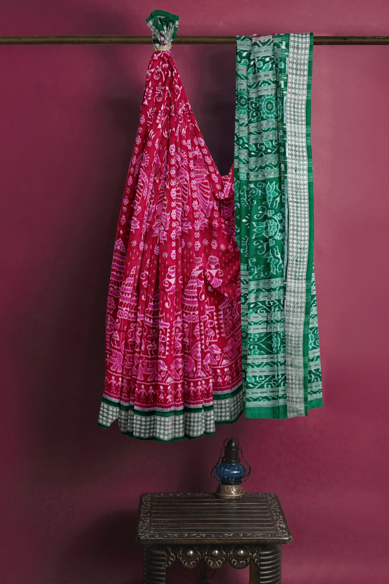 Hot Pink Traditional Body Bandha Saree