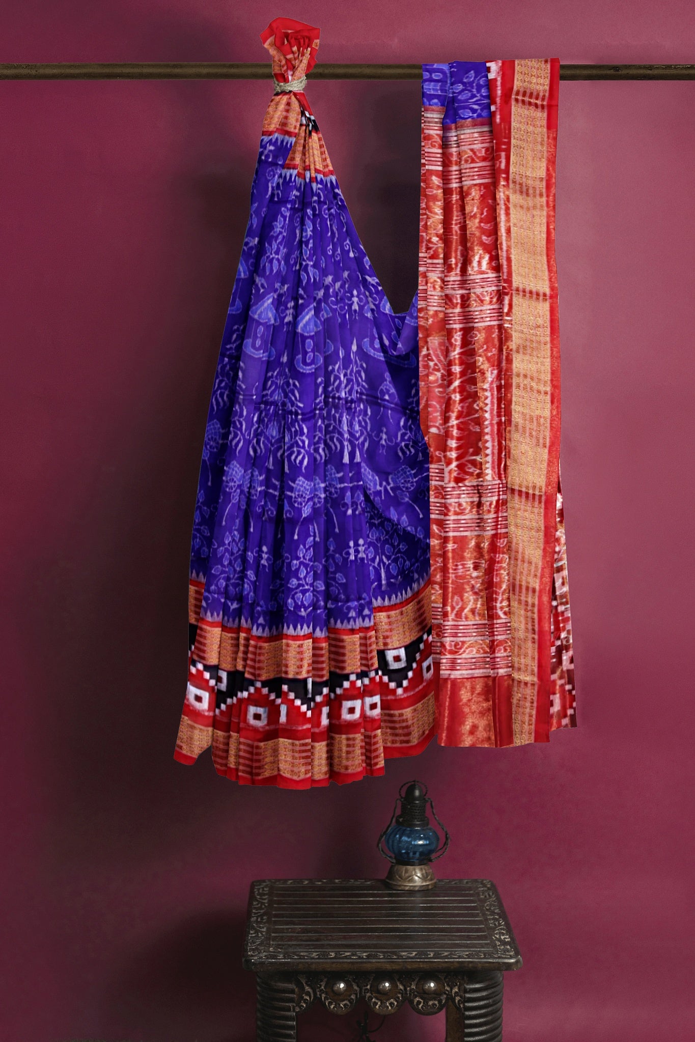 Blue Violate Body Bandha Tissue Saree