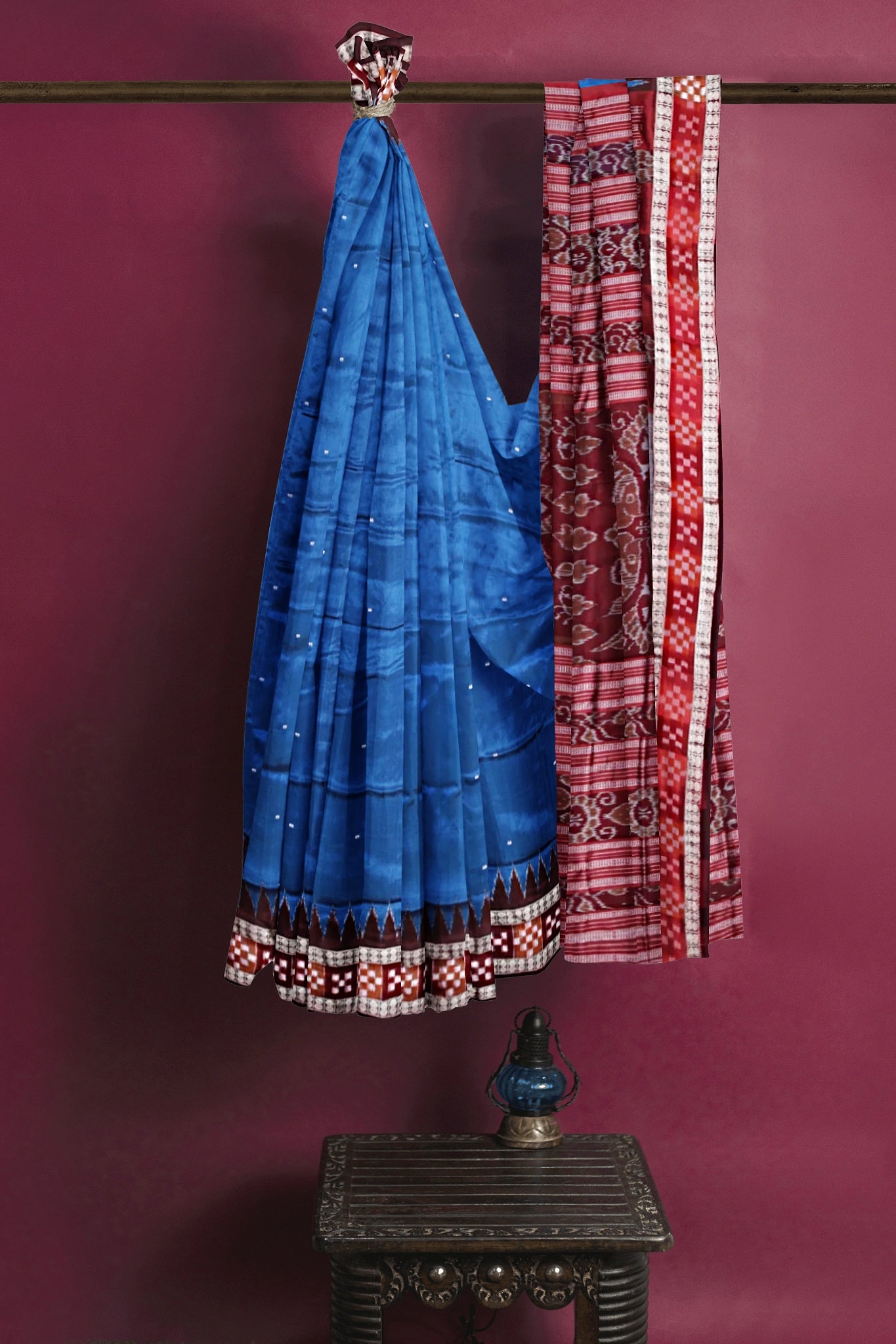 Royal Blue Border Pasapalli Bomkai Saree