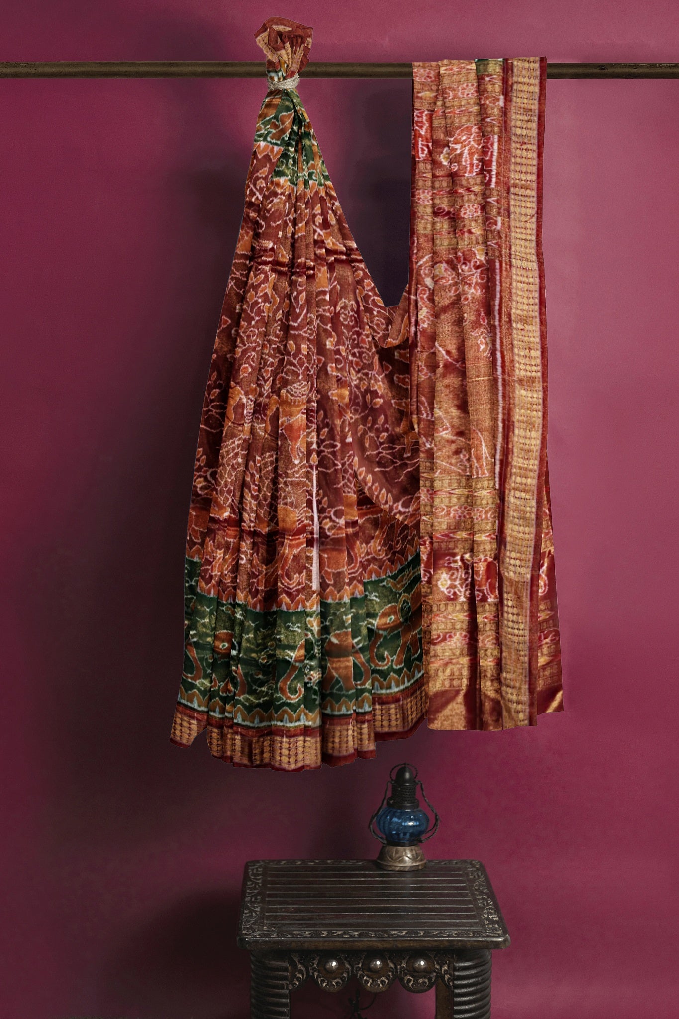 Golden Brown Body Bandha Tissue Saree