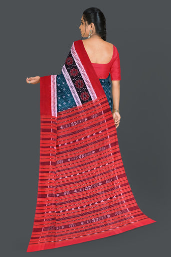 Sea Green Double Border Bandha Saree