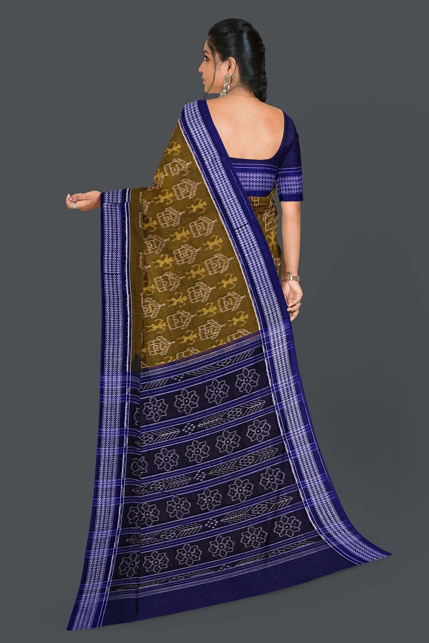 Olive Teracota Bandha Saree